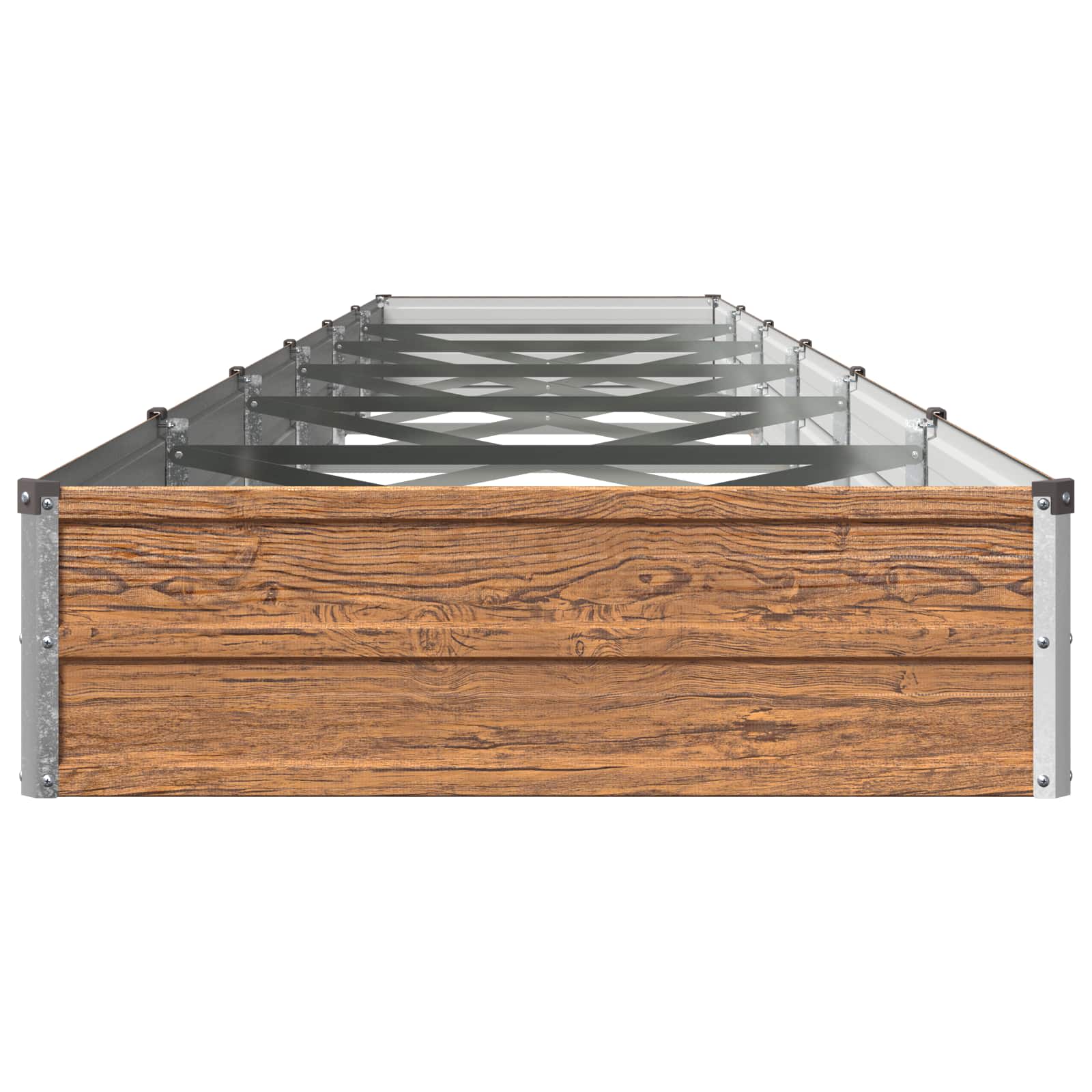 vidaXL Podniesione Łóżko Ogrodowe Brązowy Drewno 480 x 80 x 24 cm