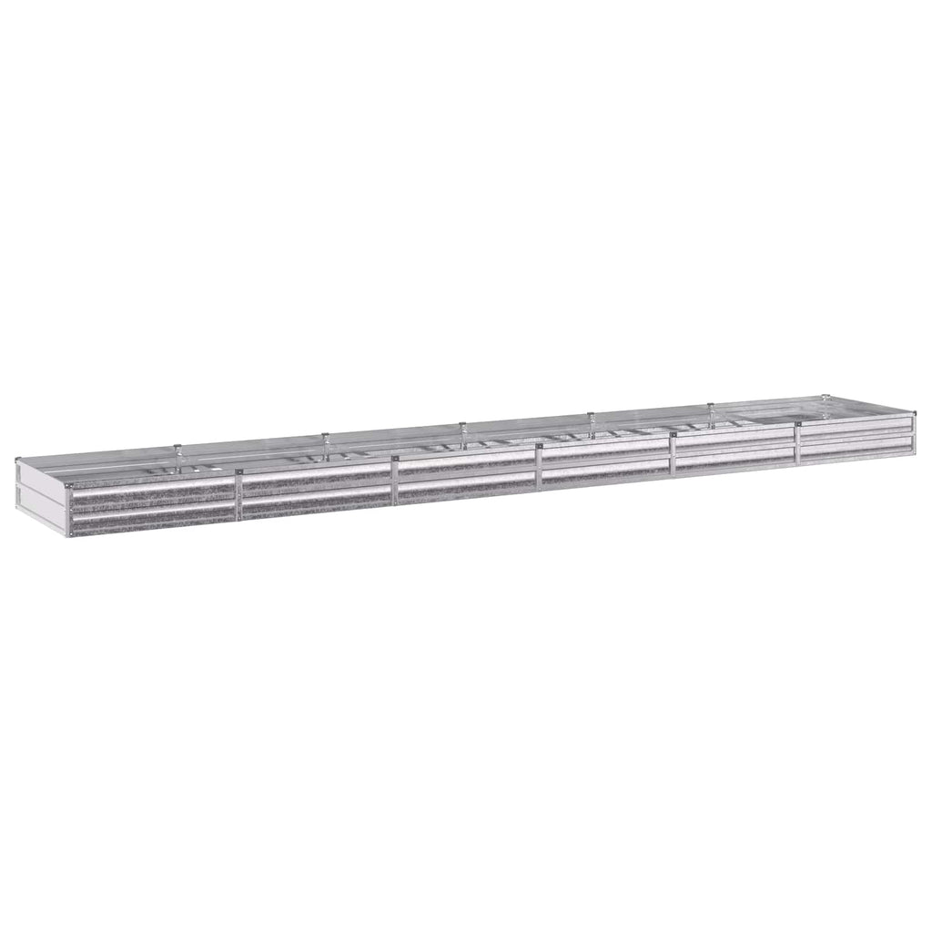 vidaXL Podniesione Łóżko Ogrodowe srebrny 480 x 80 x 24 cm Ocynkowany