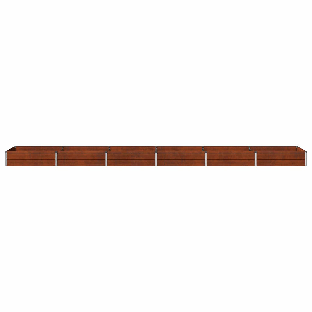 vidaXL Podniesione Łóżko Ogrodowe Rdzawy 480 x 80 x 24 cm tektura