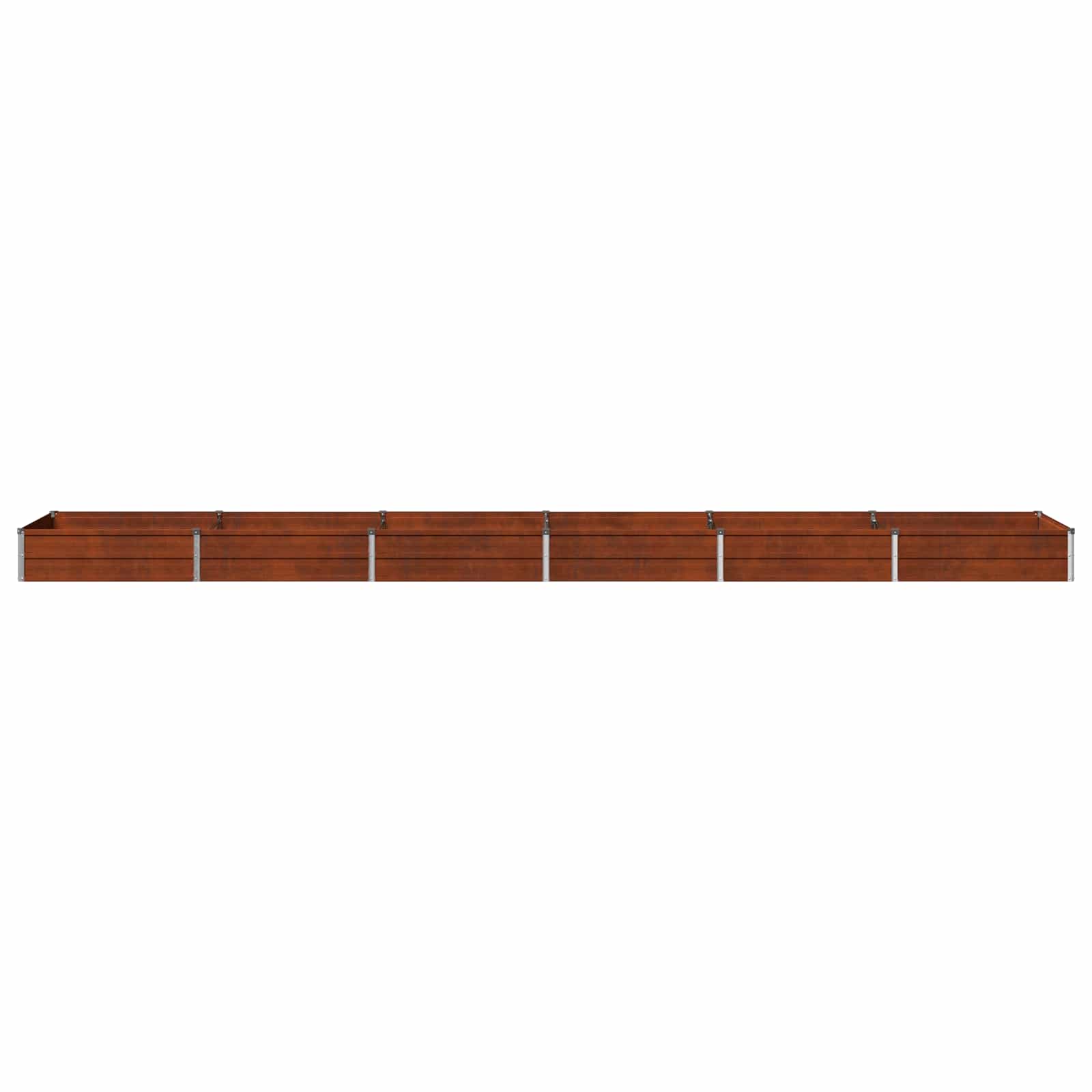 vidaXL Podniesione Łóżko Ogrodowe Rdzawy 480 x 80 x 24 cm tektura