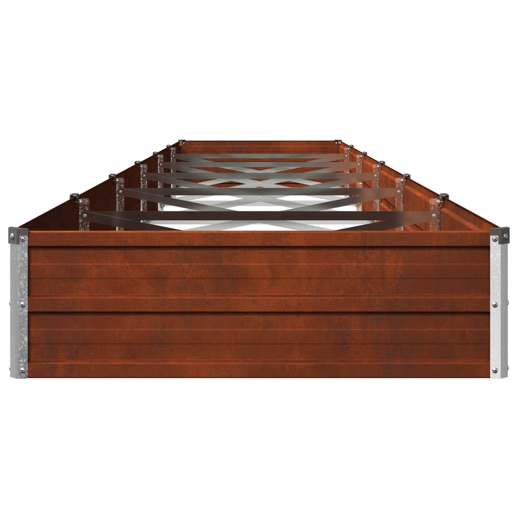 vidaXL Podniesione Łóżko Ogrodowe Rdzawy 480 x 80 x 24 cm tektura