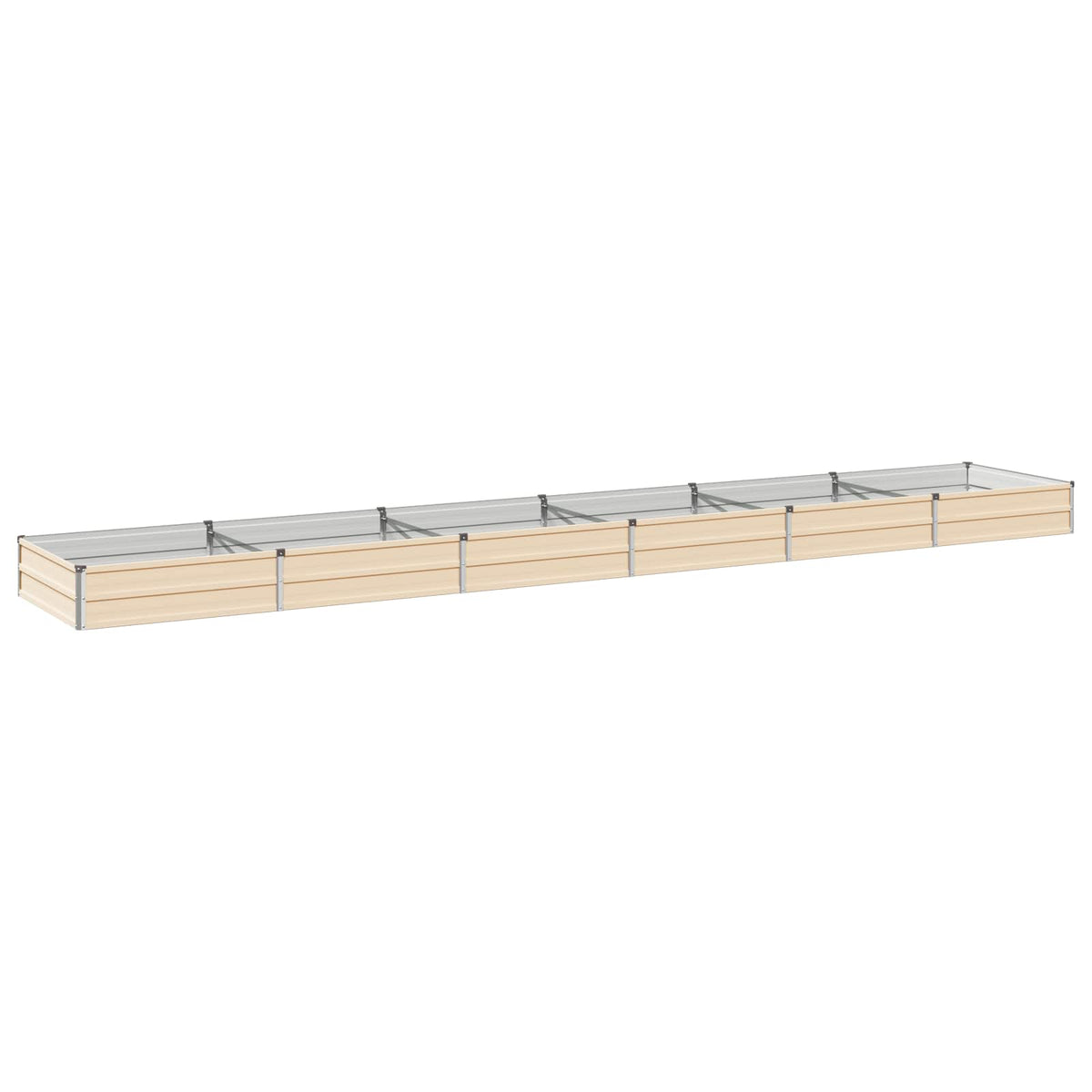 vidaXL Podniesione Łóżko Ogrodowe Kość słoniowa 480 x 80 x 24 cm