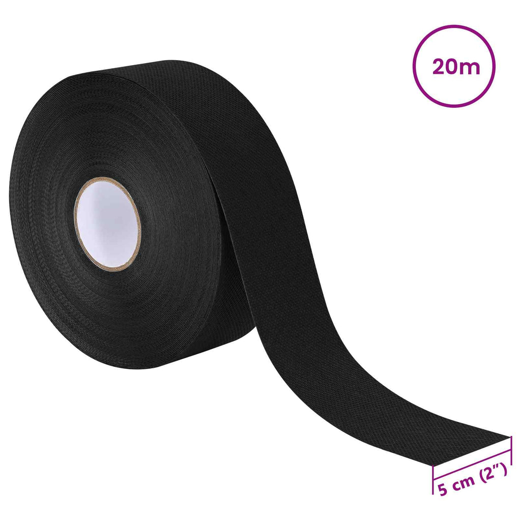 vidaXL Taśma do sztucznej trawy samoprzylepna Czarny 5 cm x 20 m