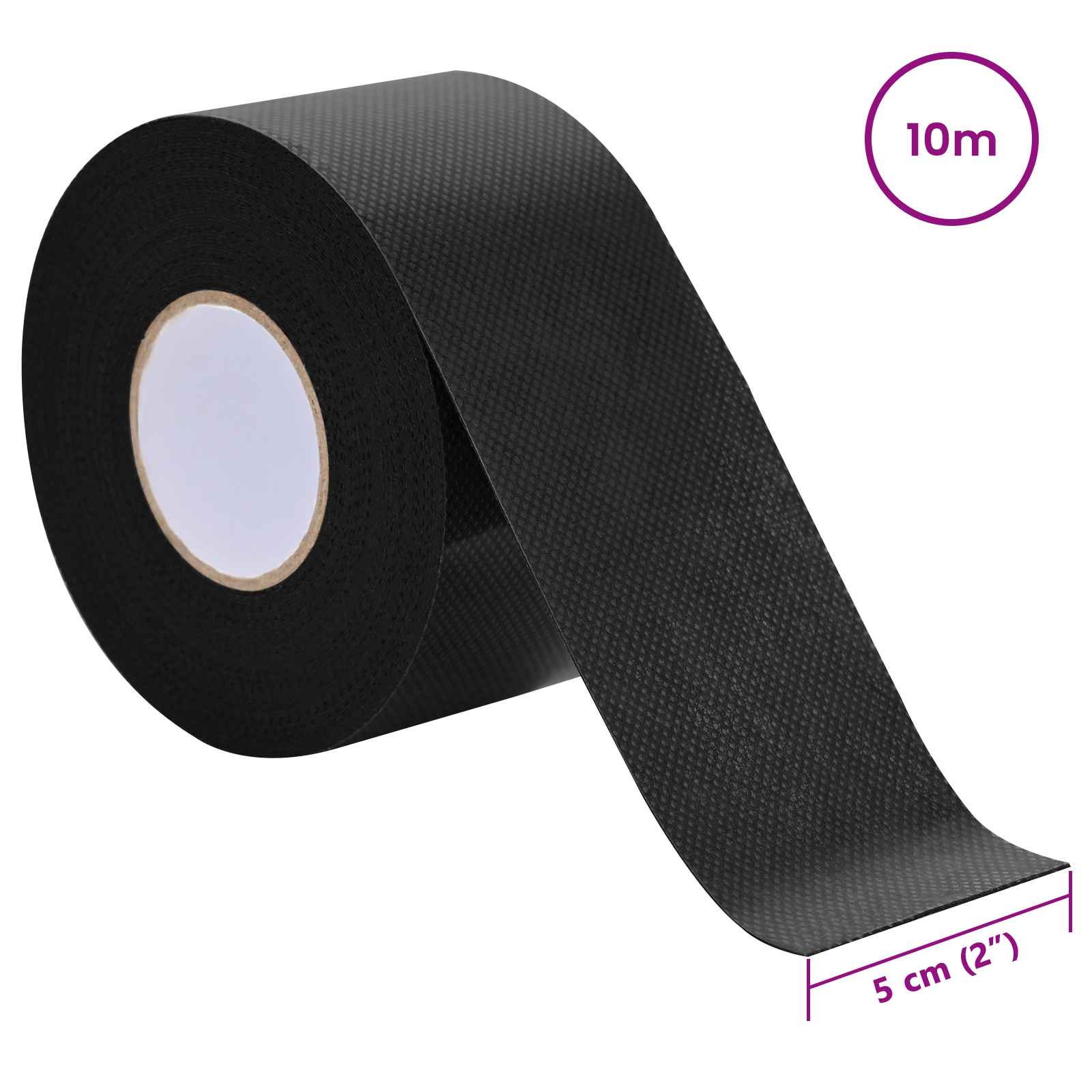 vidaXL Taśma do sztucznej trawy samoprzylepna Czarny 5 cm x 10 m