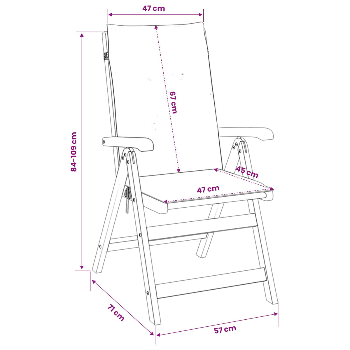vidaXL Krzesła ogrodowe z regulowanym oparciem 4 szt. naturalny