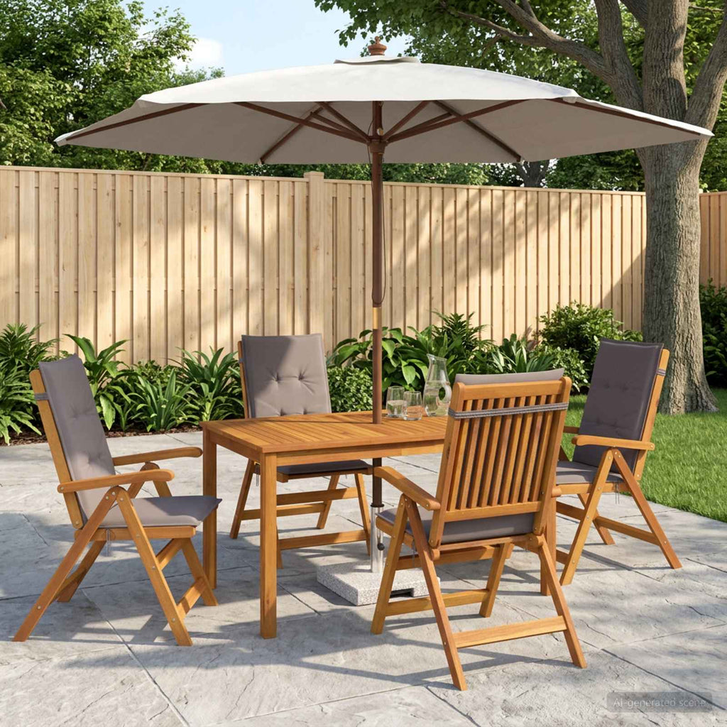 vidaXL Zestaw jadalny ogrodowy 5-częściowy naturalny