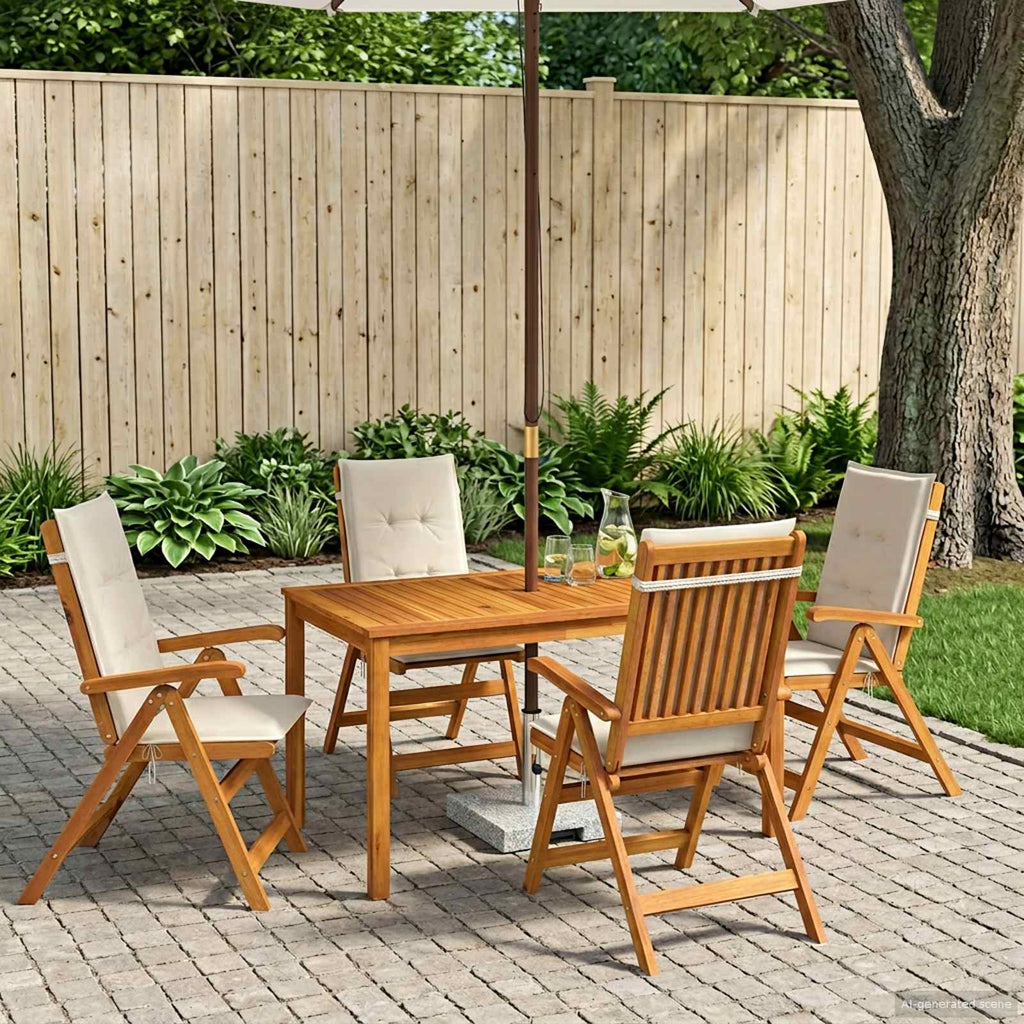vidaXL 5-Piece Garden Dining Set naturalny Lite Drewno Akacji
