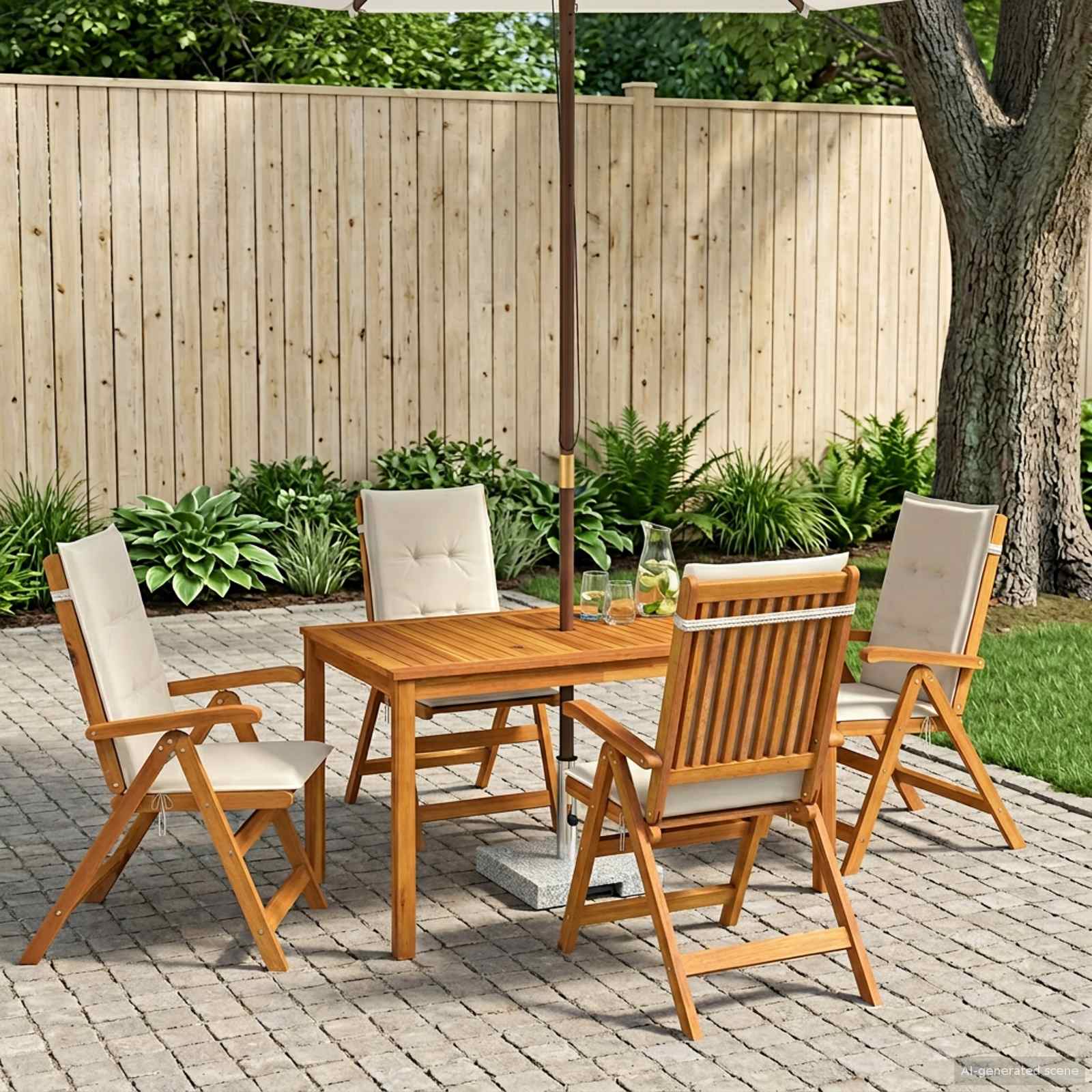 vidaXL 5-Piece Garden Dining Set naturalny Lite Drewno Akacji