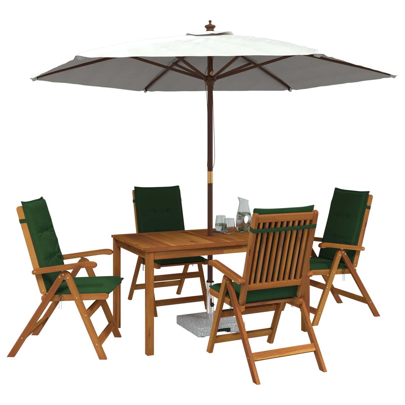 vidaXL 5-Piece Garden Dining Set naturalny Lite Drewno Akacji
