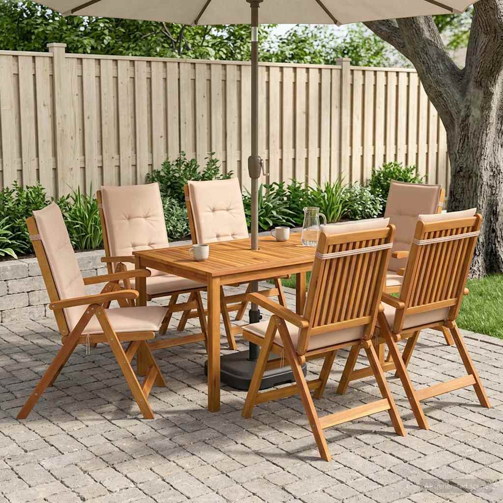 vidaXL 7-Piece Garden Dining Set naturalny Lite Drewno Akacji