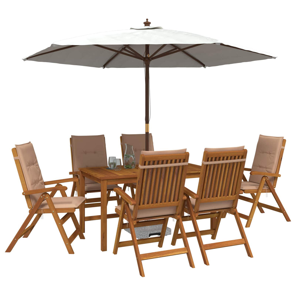 vidaXL 7-Piece Garden Dining Set naturalny Lite Drewno Akacji