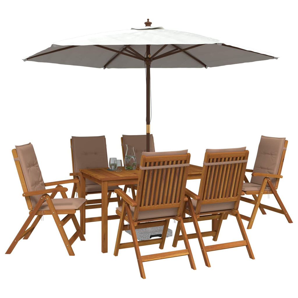 vidaXL 7-Piece Garden Dining Set naturalny Lite Drewno Akacji