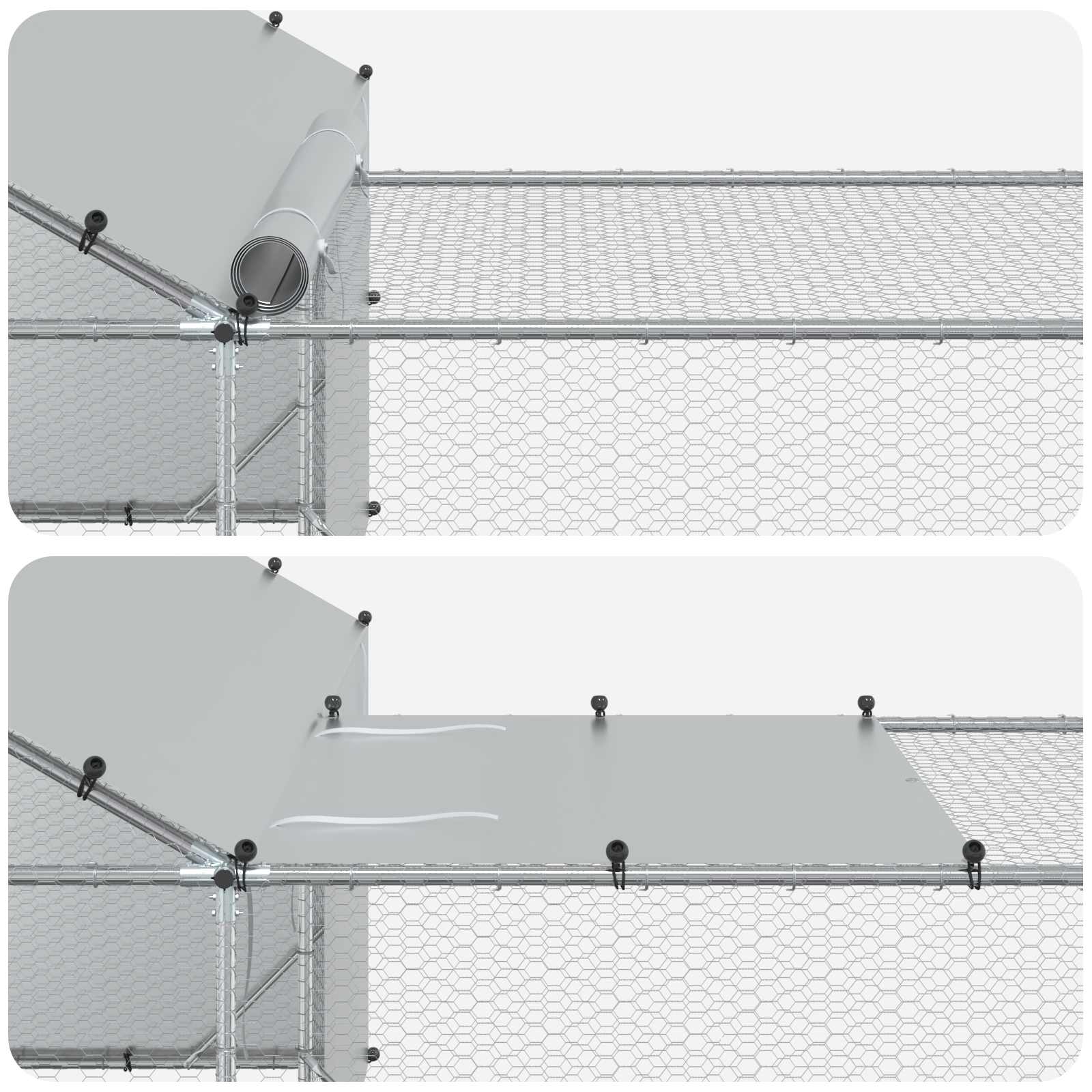 vidaXL 2 szt. srebrny 7 x 2 x 1,5 m Stal ocynkowana
