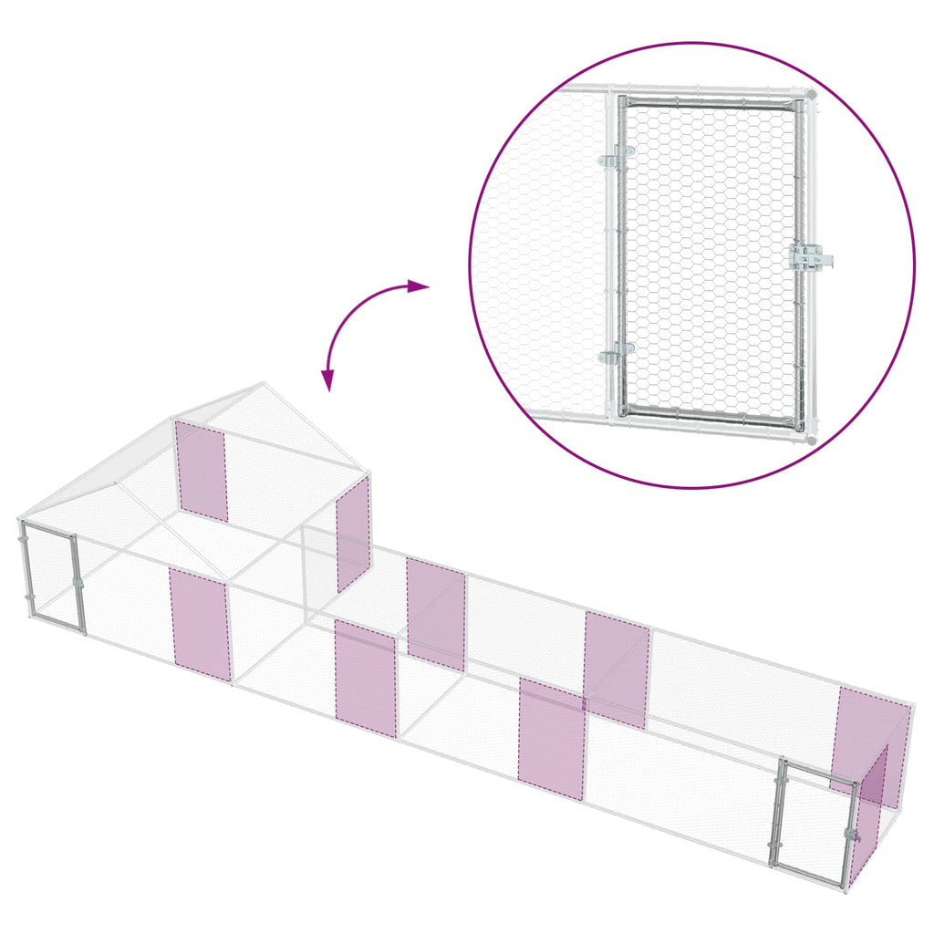 vidaXL 2 szt. srebrny 7 x 2 x 1,5 m Stal ocynkowana