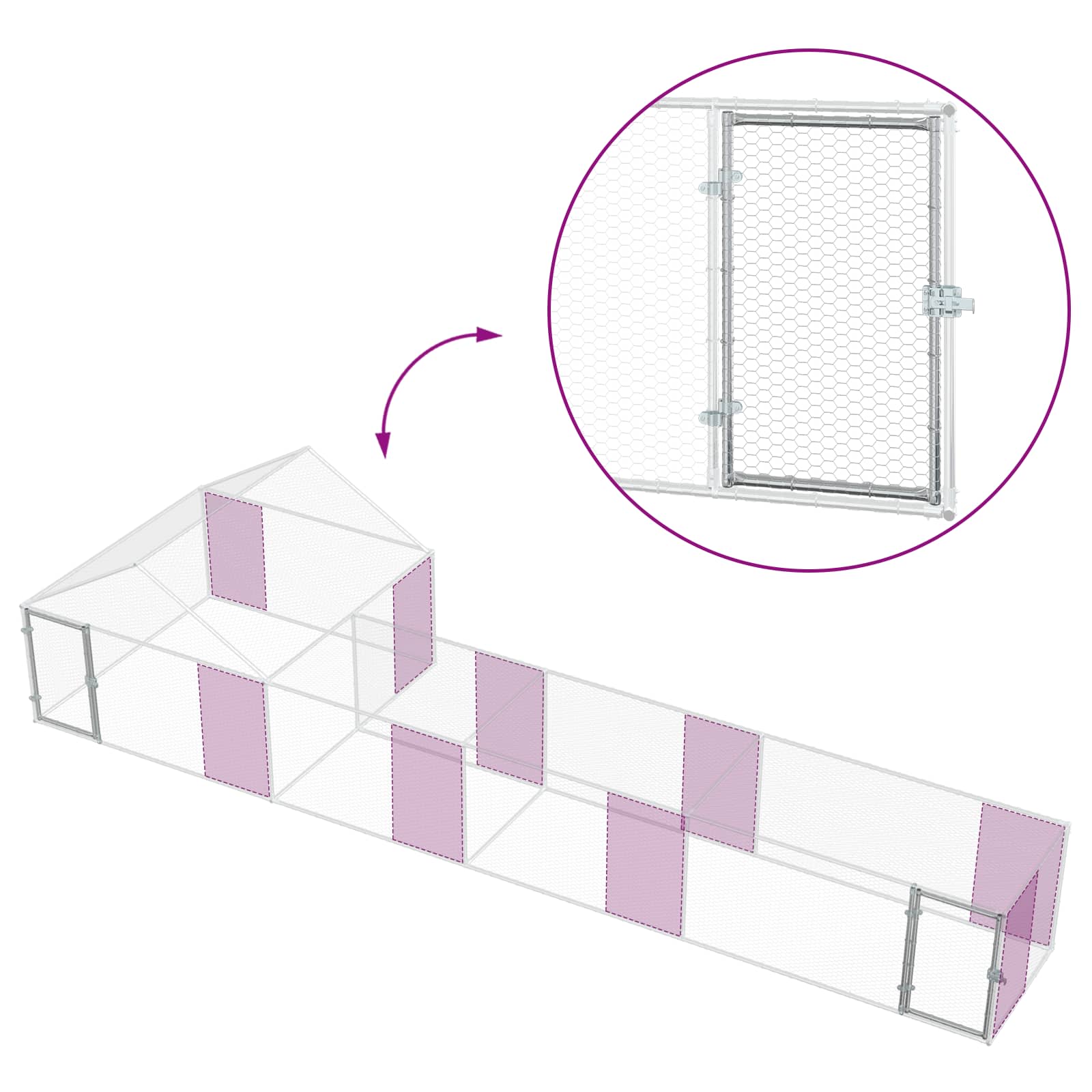 vidaXL 2 szt. srebrny 7 x 2 x 1,5 m Stal ocynkowana