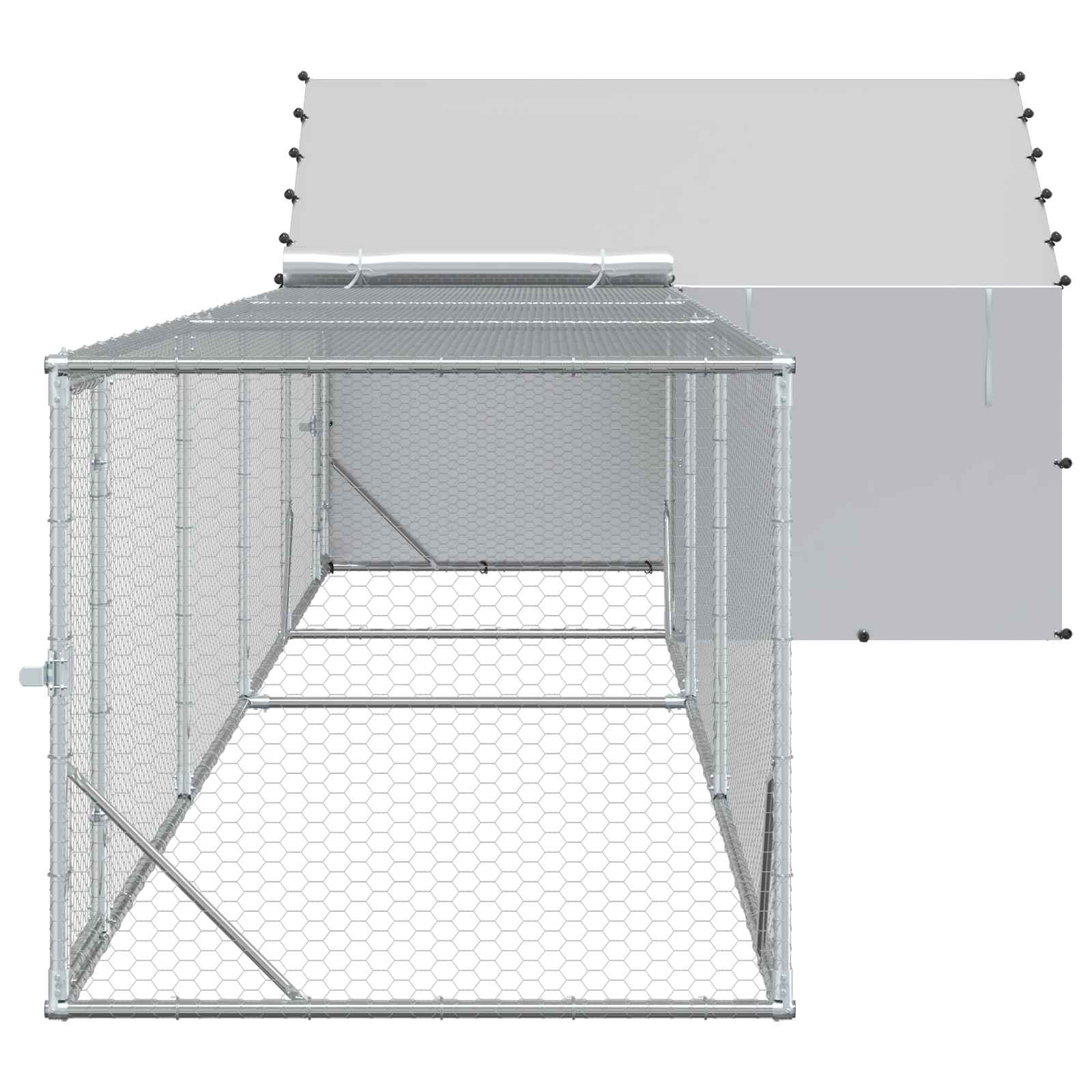 vidaXL 2 szt. srebrny 7 x 2 x 1,5 m Stal ocynkowana