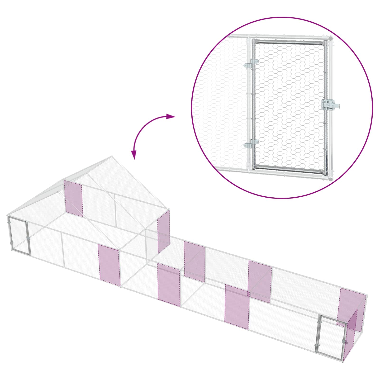 vidaXL 2 szt. srebrny 8 x 2 x 1,9 m Stal ocynkowana