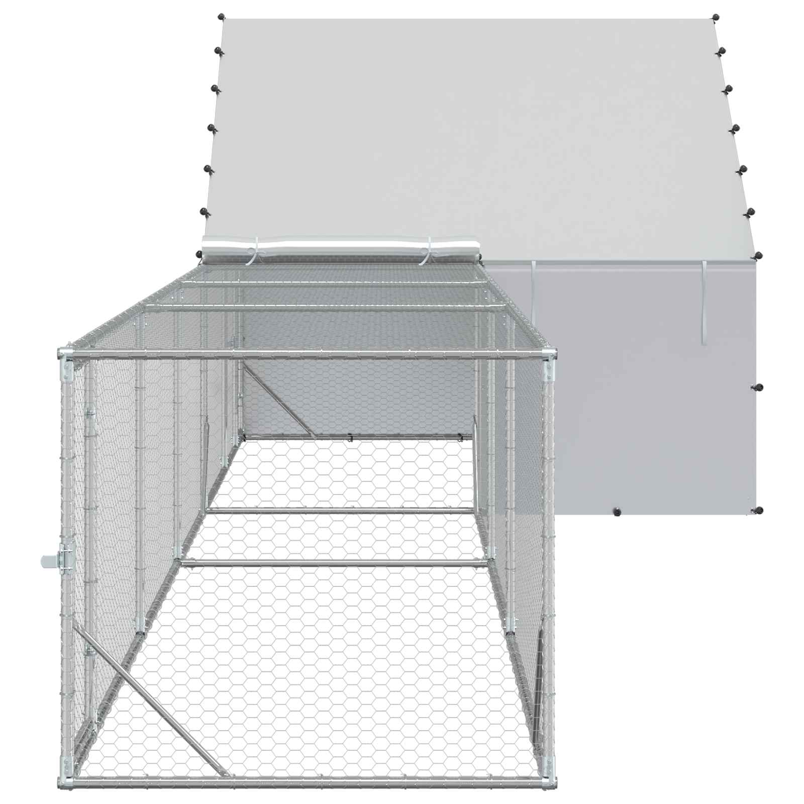 vidaXL 2 szt. srebrny 8 x 2 x 1,9 m Stal ocynkowana