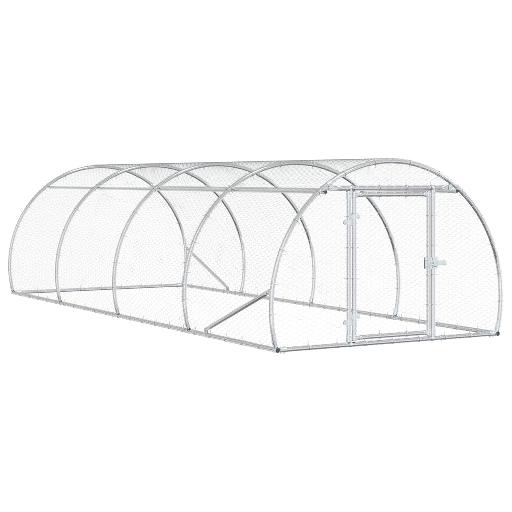vidaXL Kurnik srebrny 400 x 150 x 100 cm Stal ocynkowana