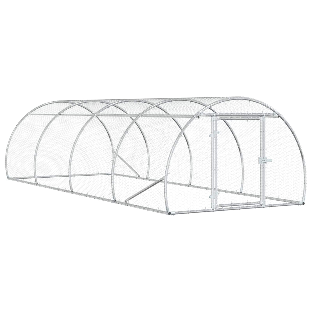 vidaXL Kurnik srebrny 400 x 150 x 100 cm Stal ocynkowana