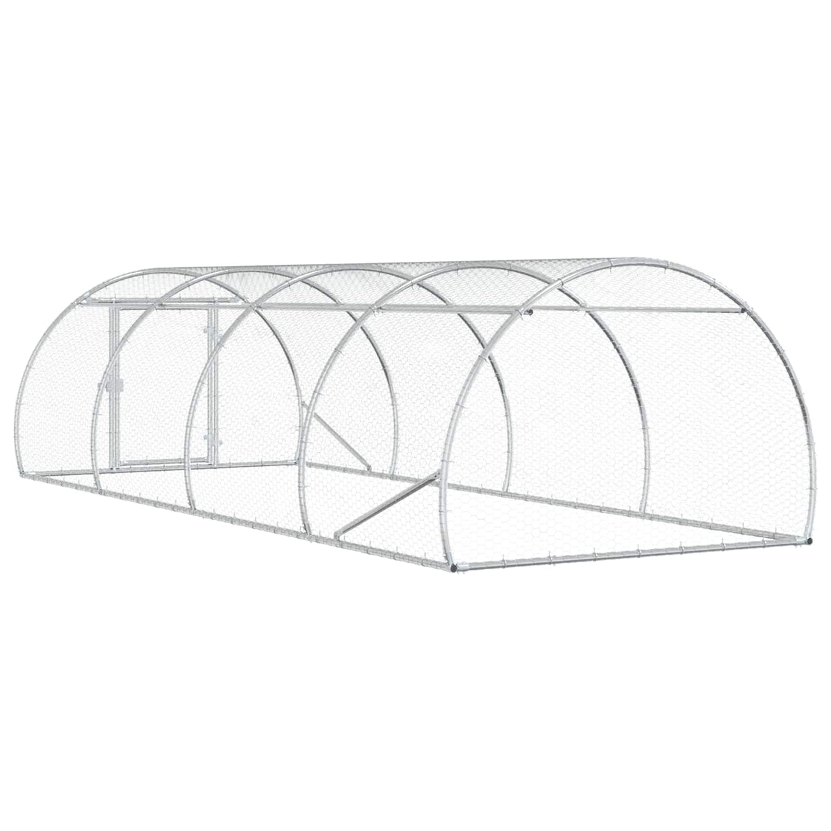 vidaXL Kurnik srebrny 400 x 150 x 100 cm Stal ocynkowana