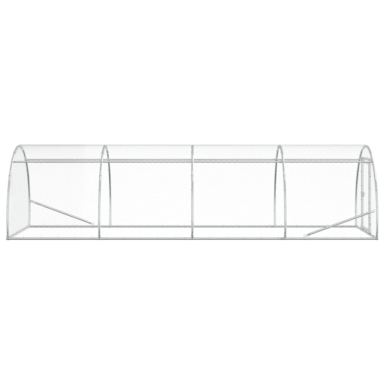 vidaXL Kurnik srebrny 400 x 150 x 100 cm Stal ocynkowana