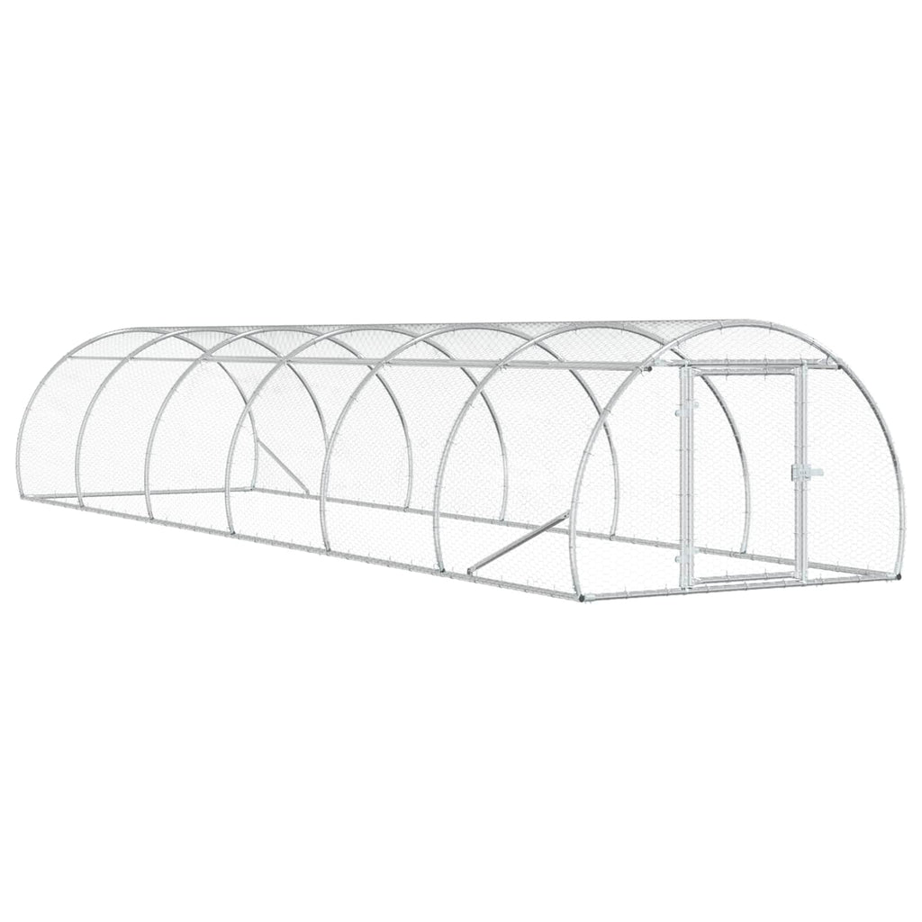 vidaXL Kurnik srebrny 600 x 150 x 100 cm Stal ocynkowana