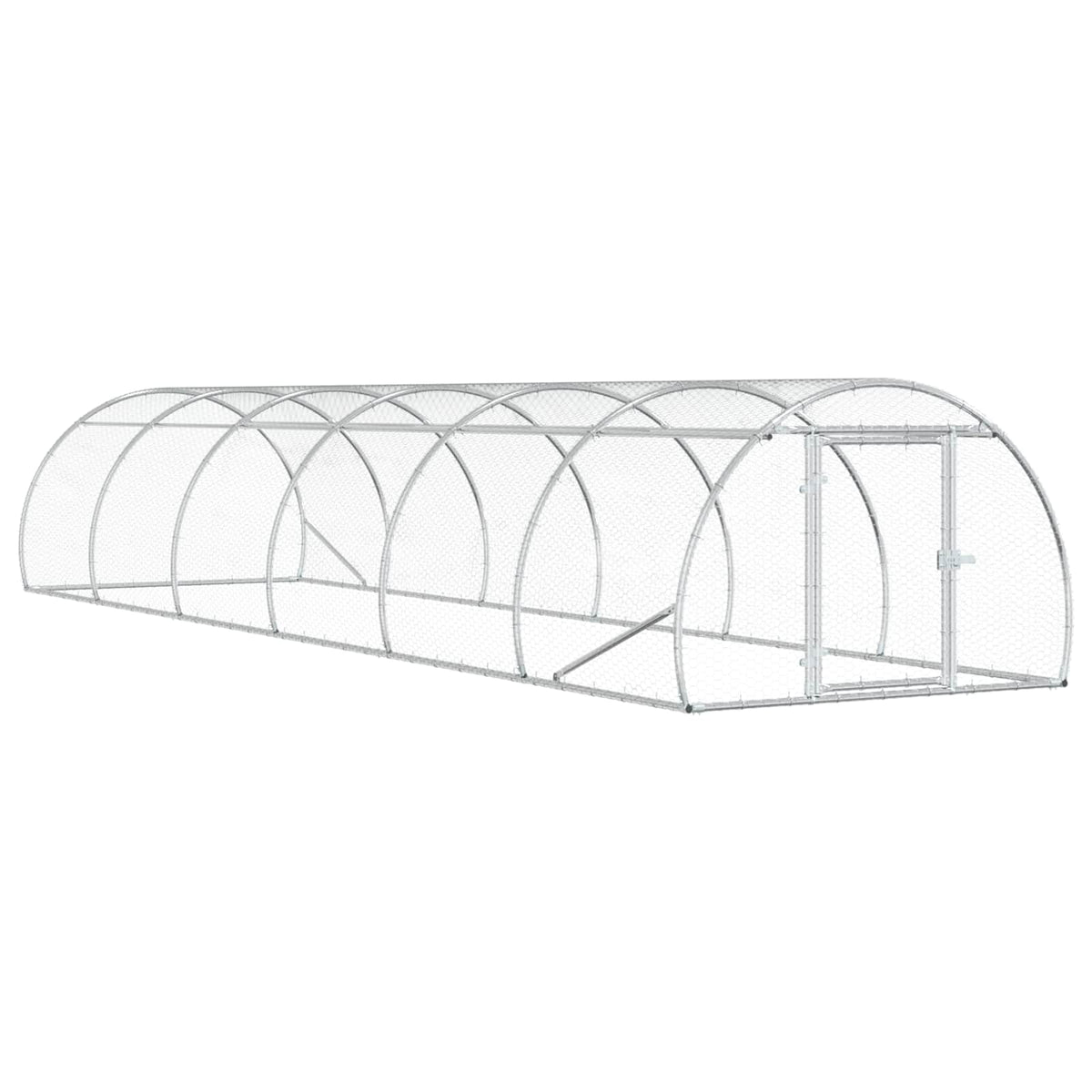 vidaXL Kurnik srebrny 600 x 150 x 100 cm Stal ocynkowana