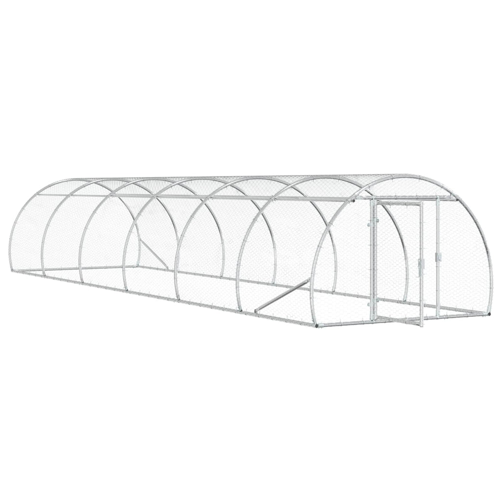 vidaXL Kurnik srebrny 600 x 150 x 100 cm Stal ocynkowana