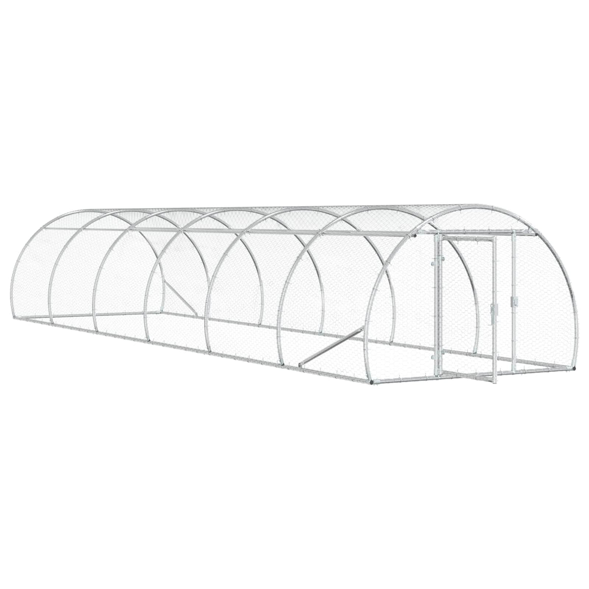 vidaXL Kurnik srebrny 600 x 150 x 100 cm Stal ocynkowana