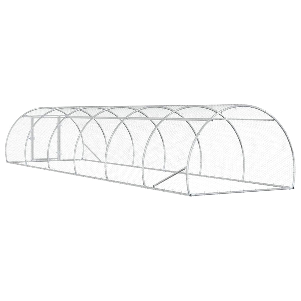 vidaXL Kurnik srebrny 600 x 150 x 100 cm Stal ocynkowana