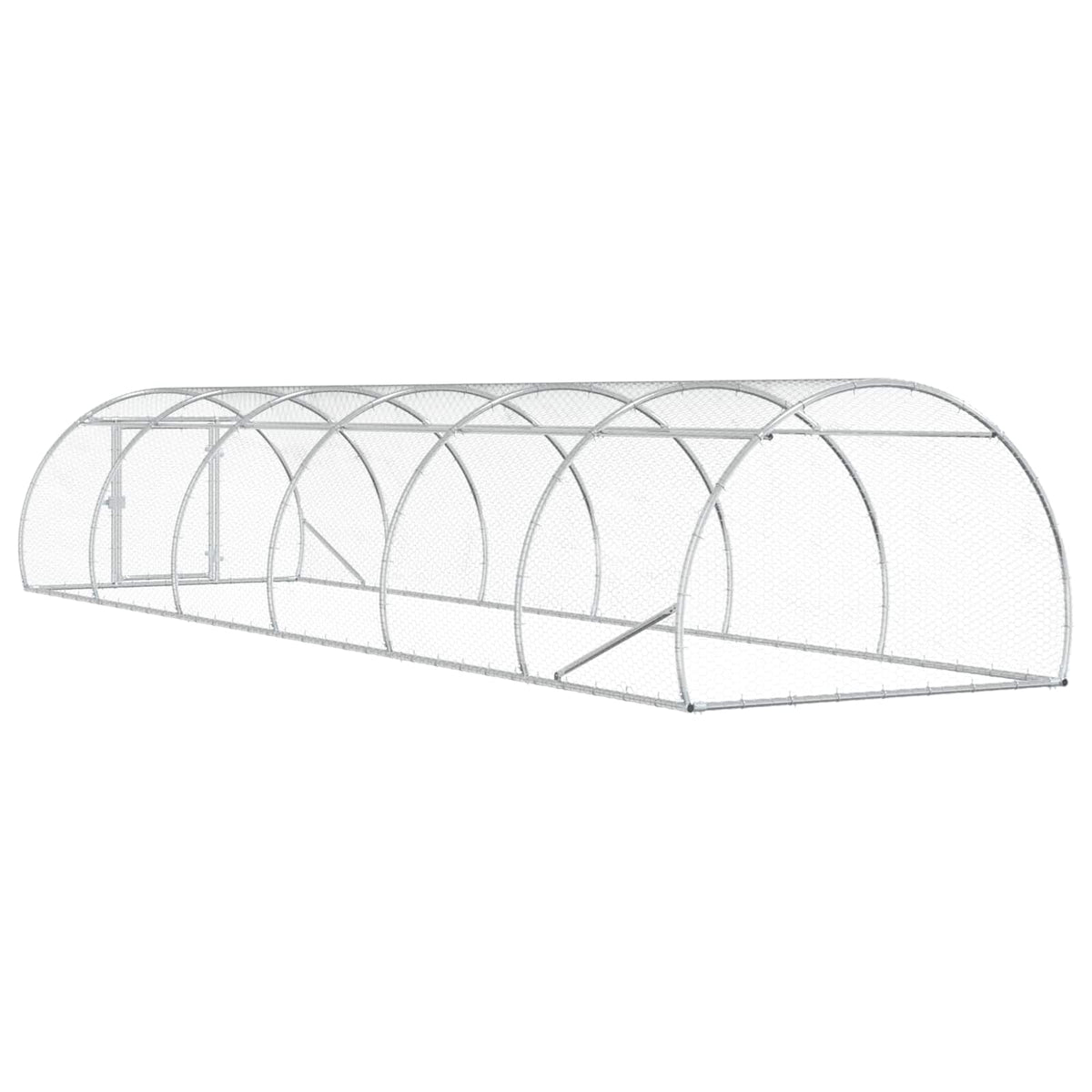 vidaXL Kurnik srebrny 600 x 150 x 100 cm Stal ocynkowana