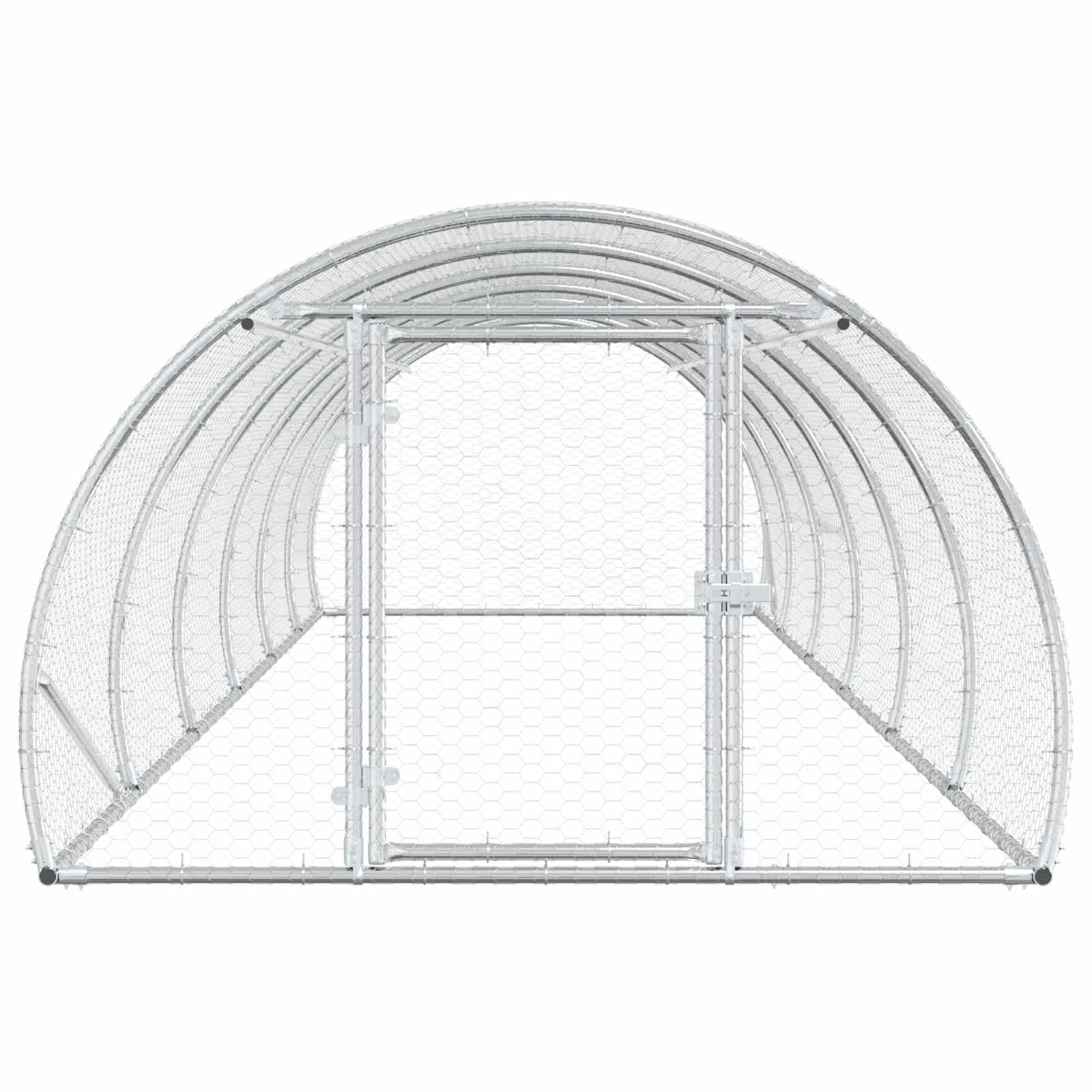 vidaXL Kurnik srebrny 600 x 150 x 100 cm Stal ocynkowana