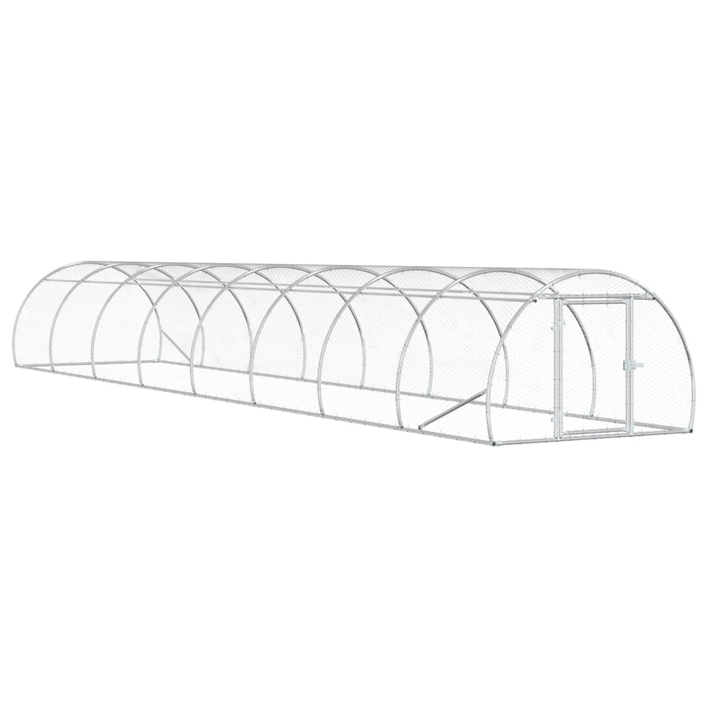 vidaXL Kurnik srebrny 800 x 150 x 100 cm Stal ocynkowana