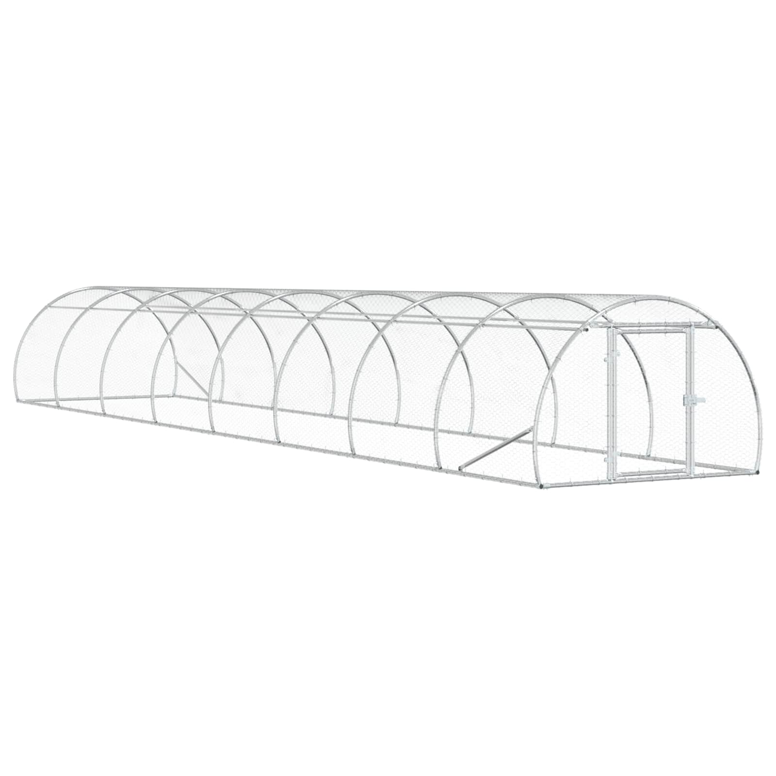vidaXL Kurnik srebrny 800 x 150 x 100 cm Stal ocynkowana