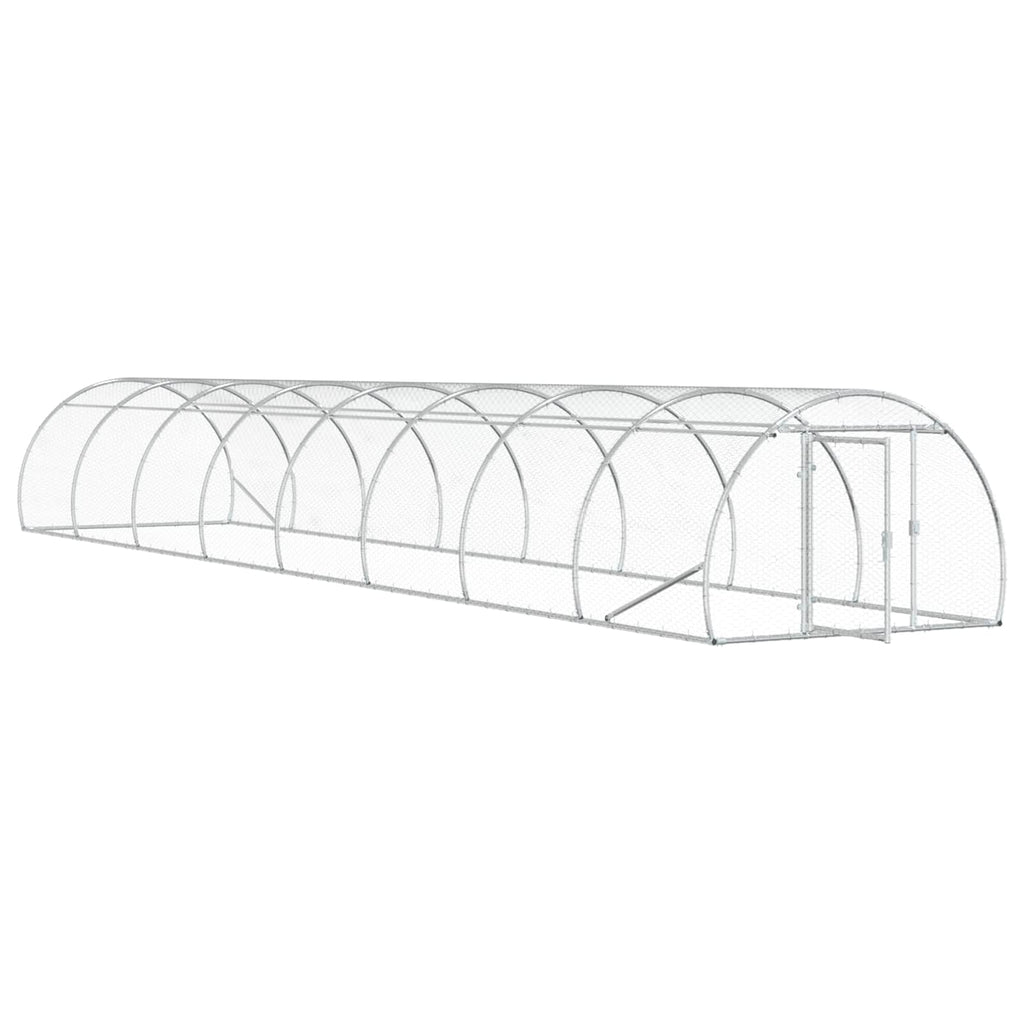 vidaXL Kurnik srebrny 800 x 150 x 100 cm Stal ocynkowana