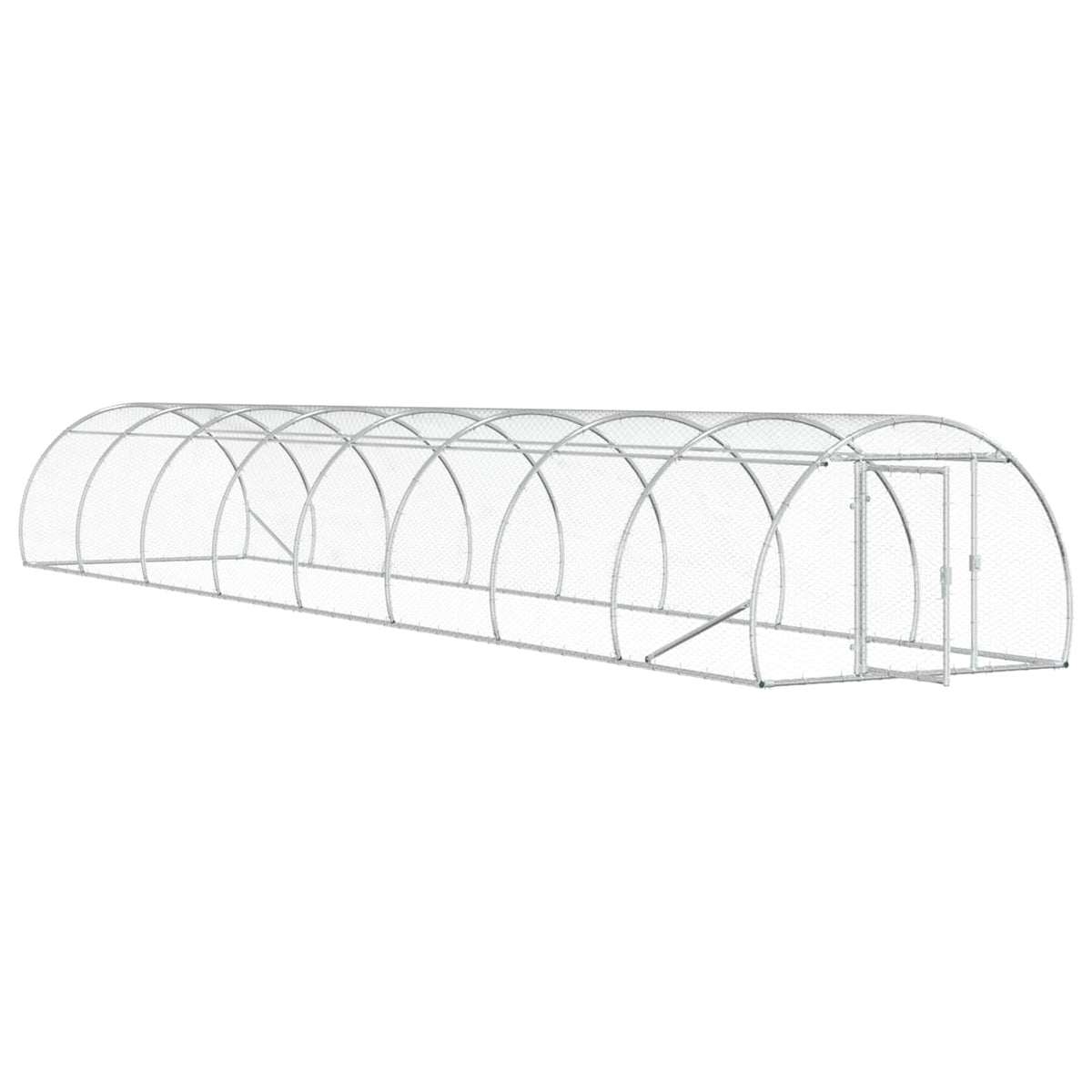vidaXL Kurnik srebrny 800 x 150 x 100 cm Stal ocynkowana