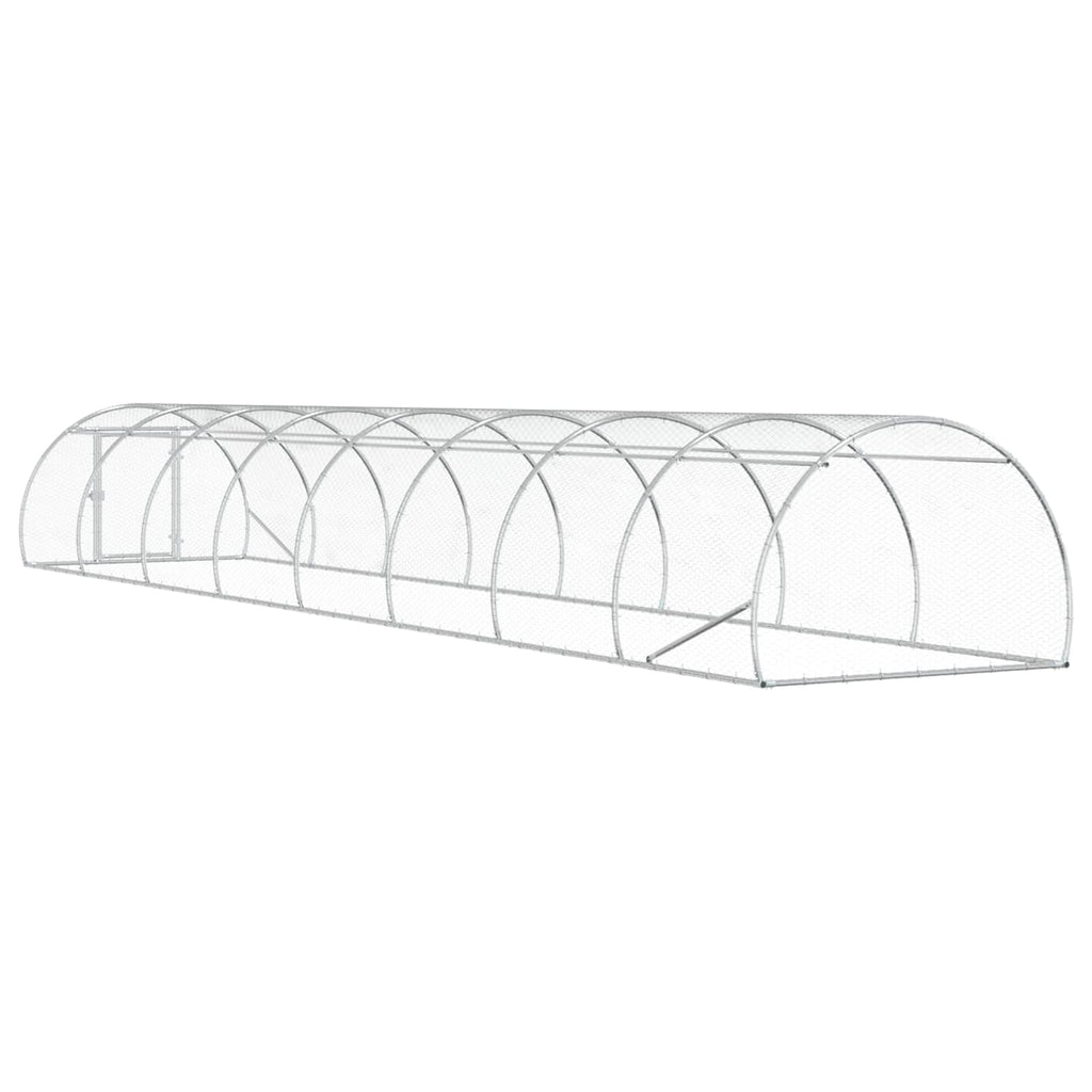 vidaXL Kurnik srebrny 800 x 150 x 100 cm Stal ocynkowana