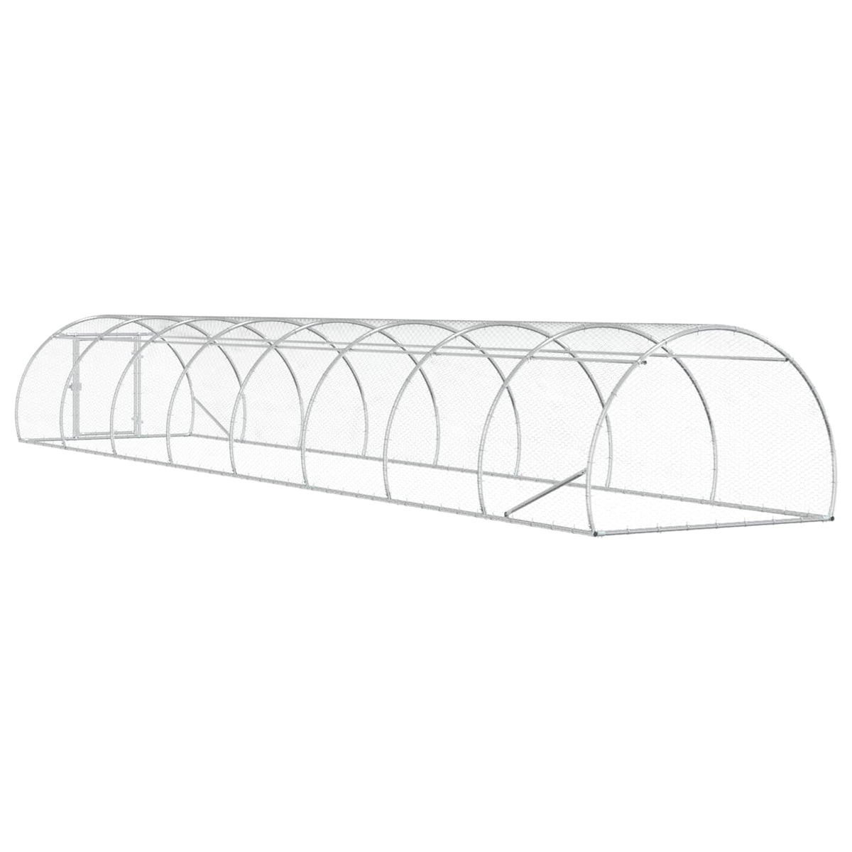 vidaXL Kurnik srebrny 800 x 150 x 100 cm Stal ocynkowana