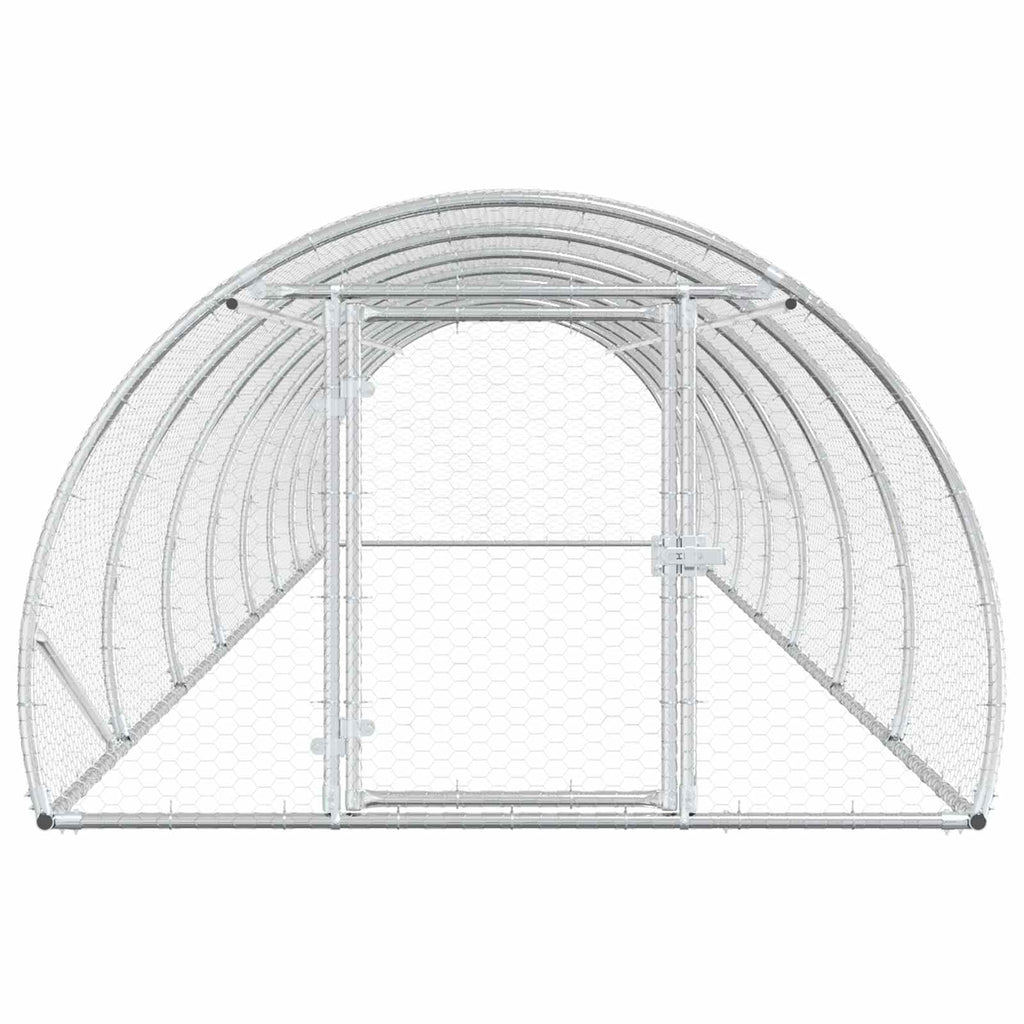 vidaXL Kurnik srebrny 800 x 150 x 100 cm Stal ocynkowana