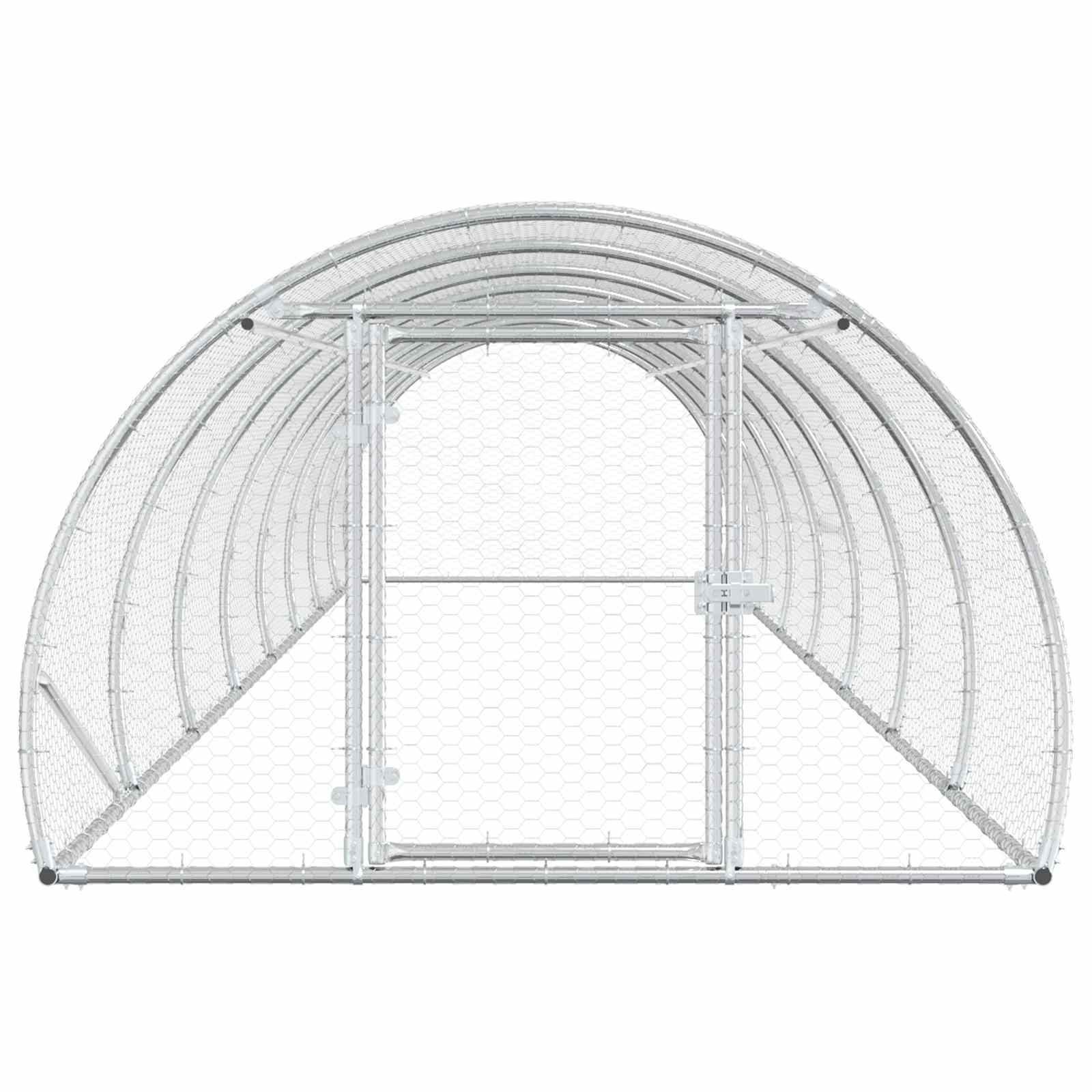 vidaXL Kurnik srebrny 800 x 150 x 100 cm Stal ocynkowana