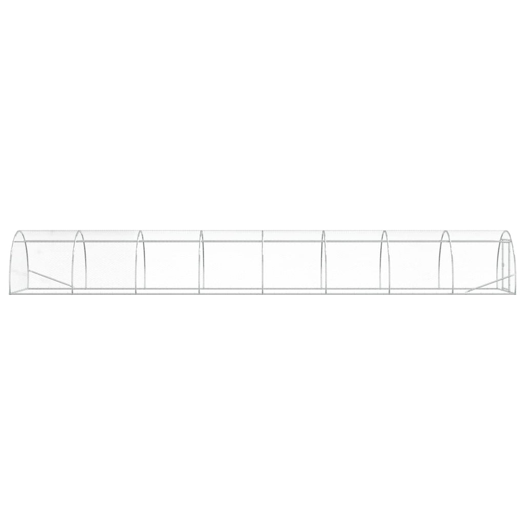 vidaXL Kurnik srebrny 800 x 150 x 100 cm Stal ocynkowana
