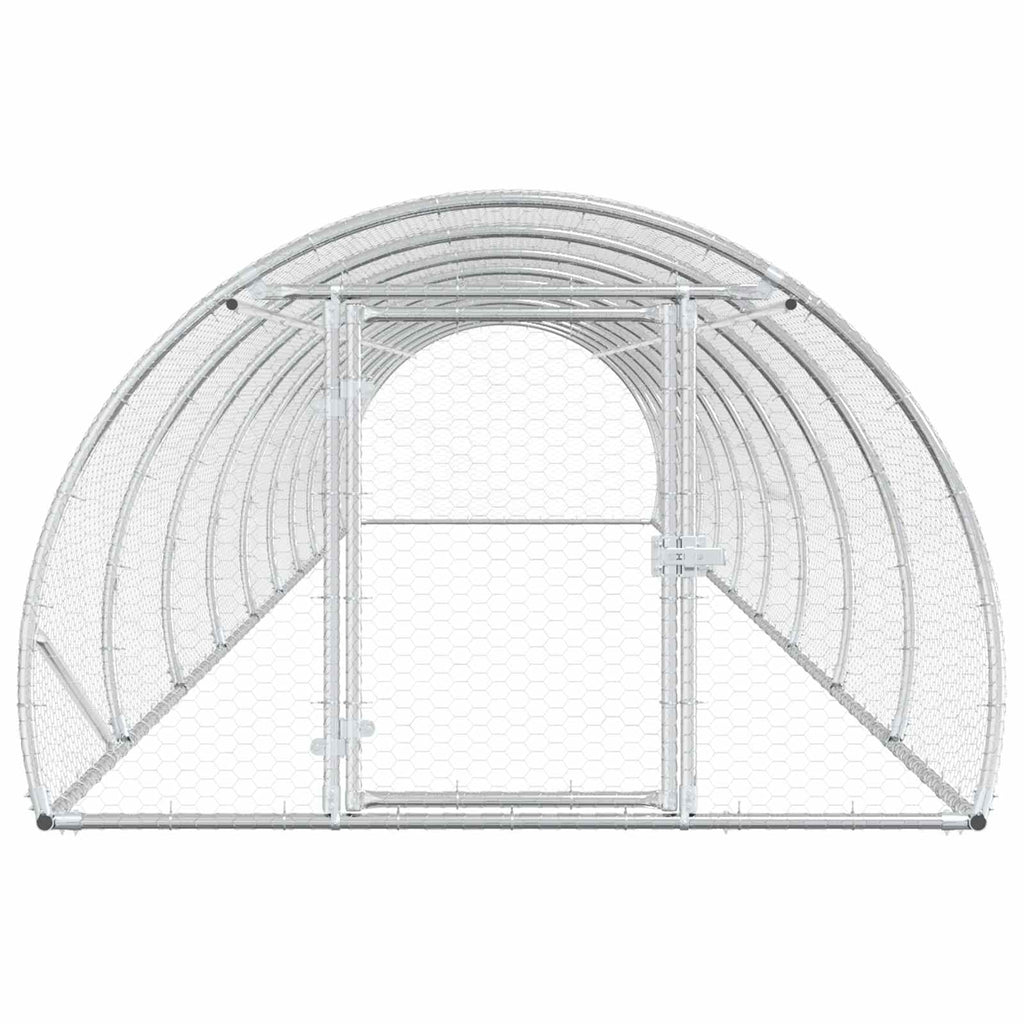 vidaXL Kurnik srebrny 1000 x 150 x 100 cm Stal ocynkowana