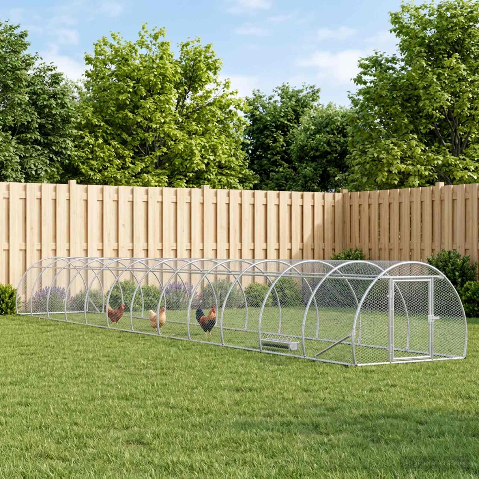 vidaXL Kurnik srebrny 1200 x 150 x 100 cm Stal ocynkowana