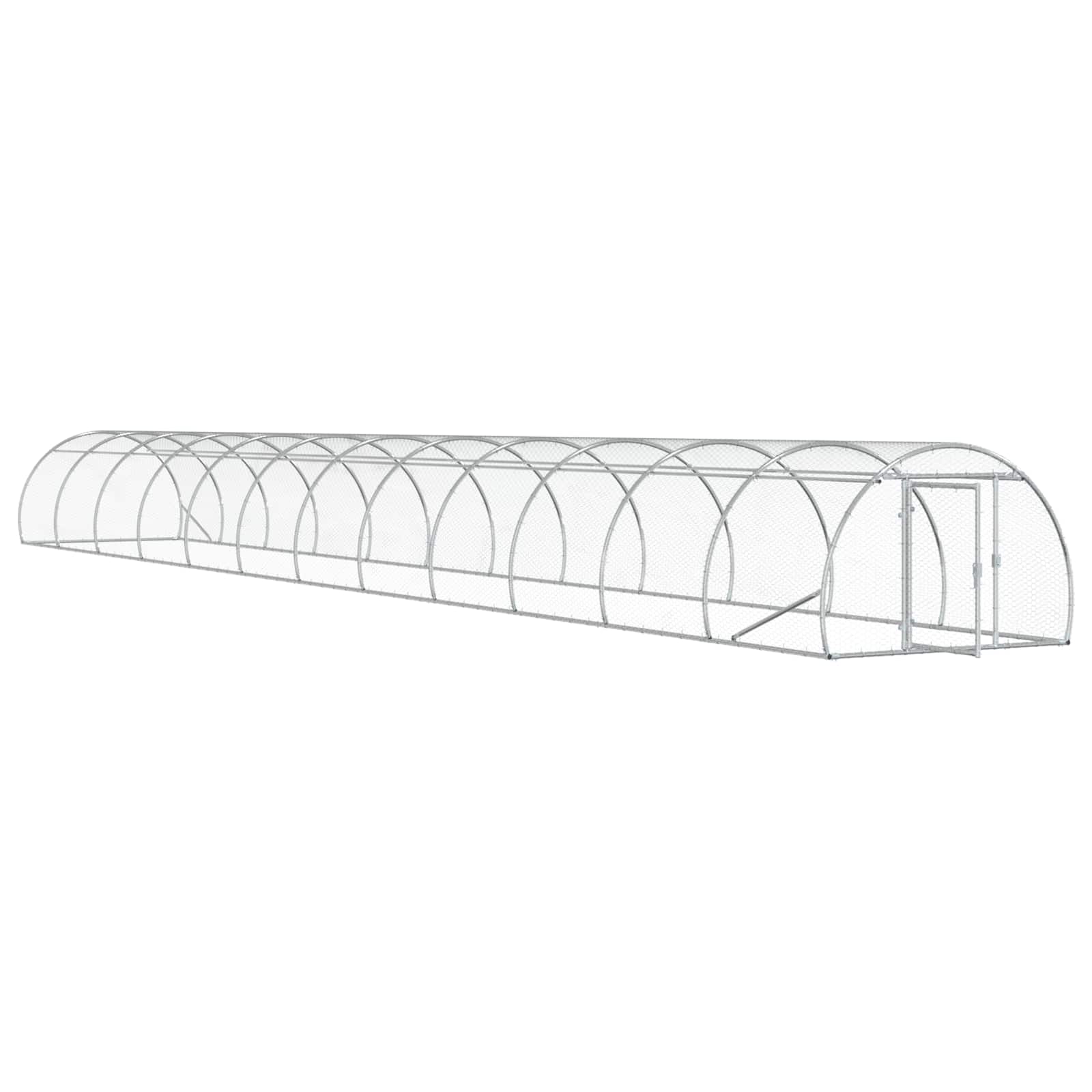 vidaXL Kurnik srebrny 1200 x 150 x 100 cm Stal ocynkowana