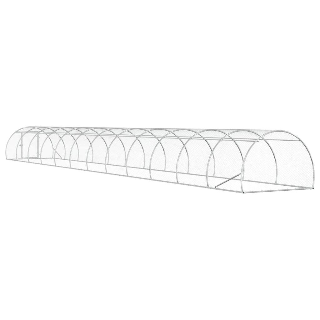 vidaXL Kurnik srebrny 1200 x 150 x 100 cm Stal ocynkowana