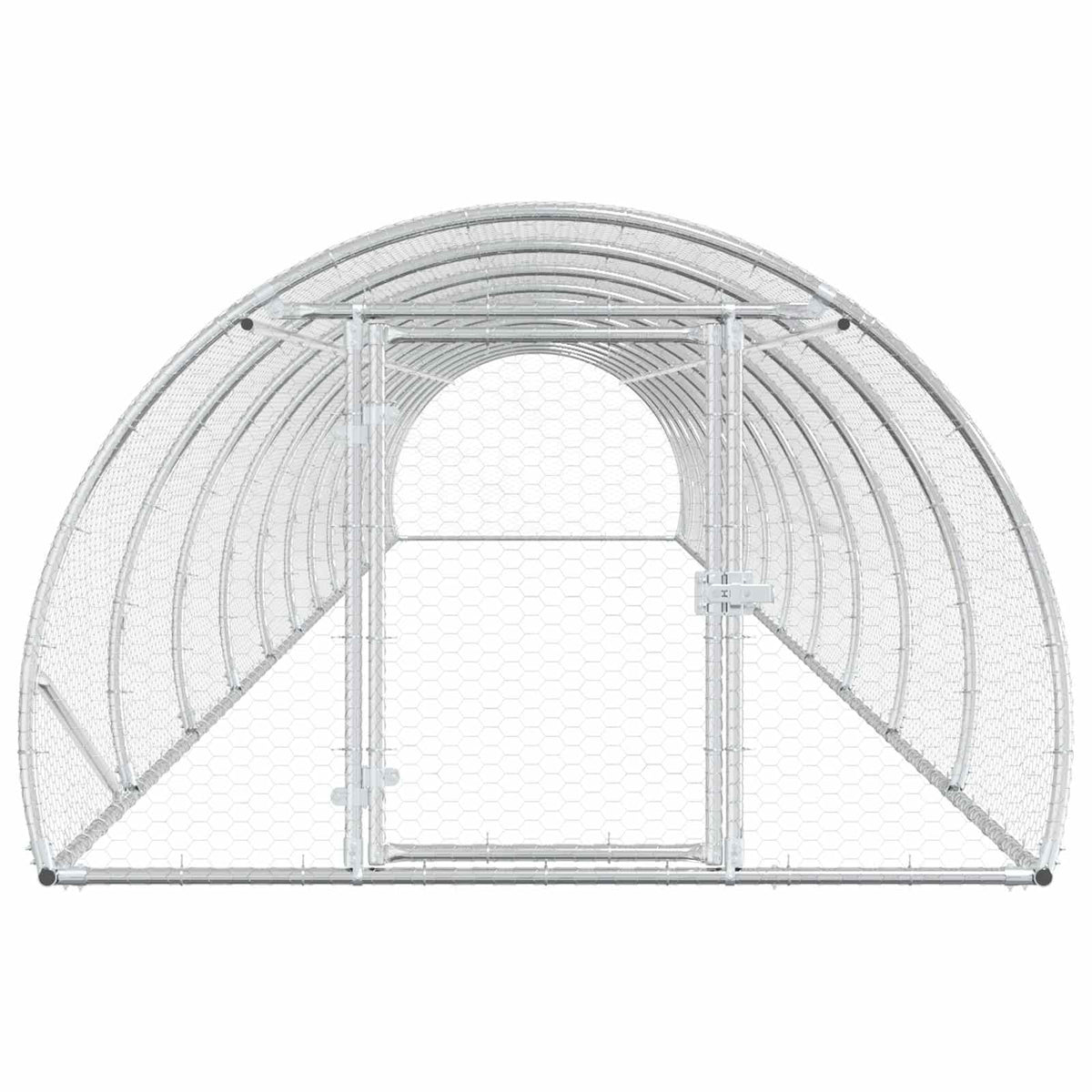 vidaXL Kurnik srebrny 1200 x 150 x 100 cm Stal ocynkowana