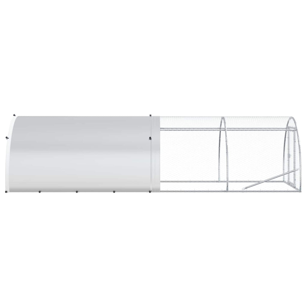 vidaXL Kurnik srebrny 400 x 150 x 100 cm Stal ocynkowana
