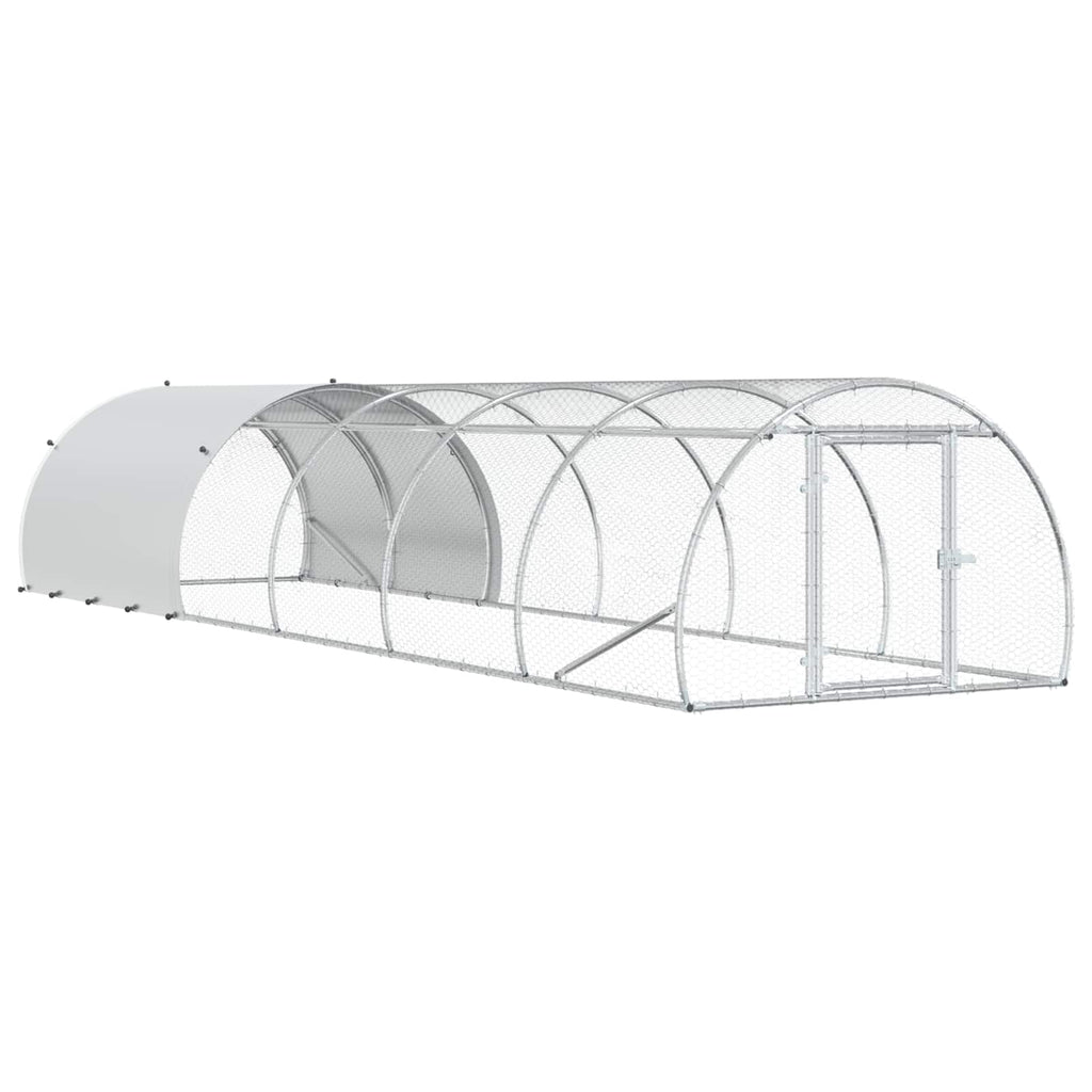 vidaXL Kurnik srebrny 600 x 150 x 100 cm Stal ocynkowana