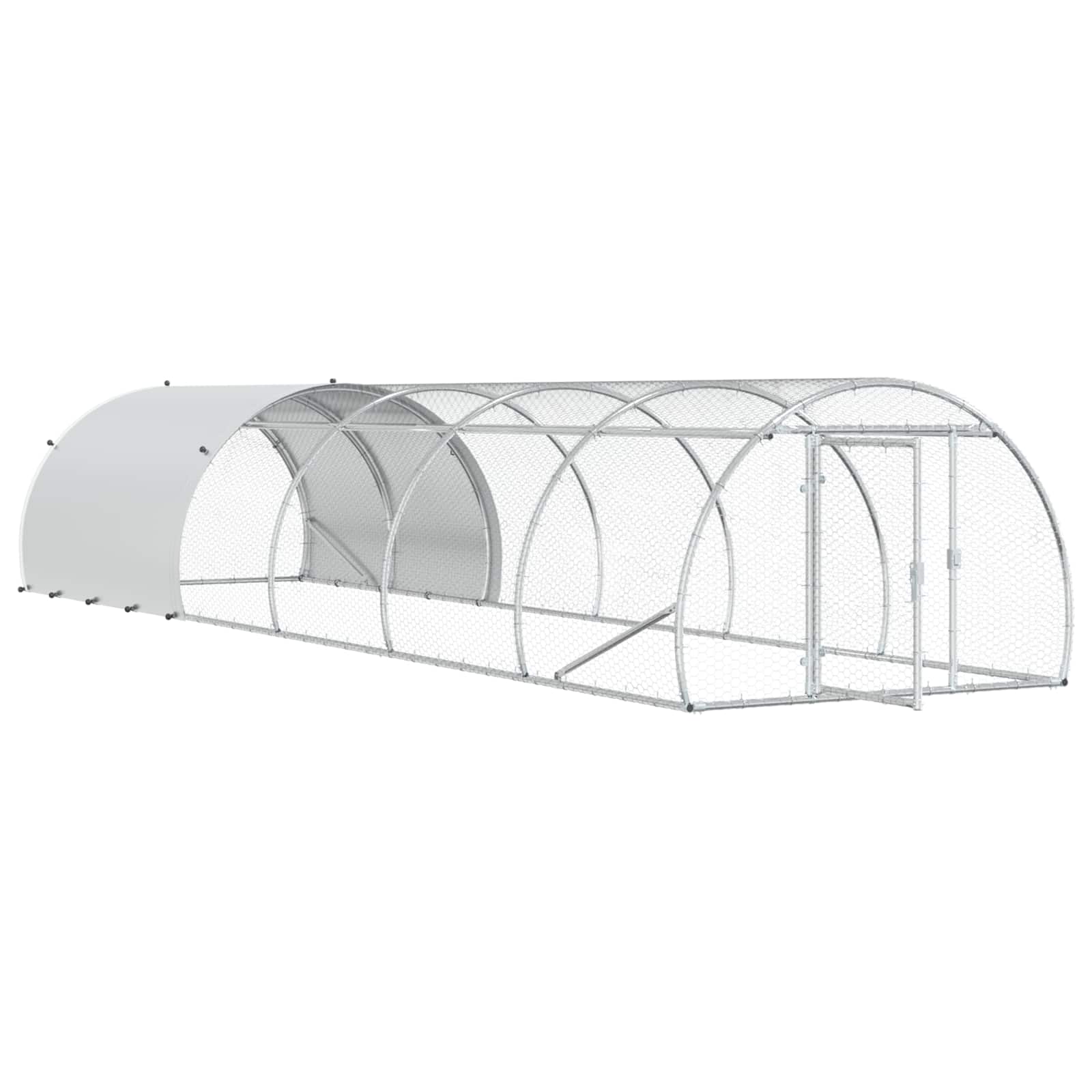 vidaXL Kurnik srebrny 600 x 150 x 100 cm Stal ocynkowana